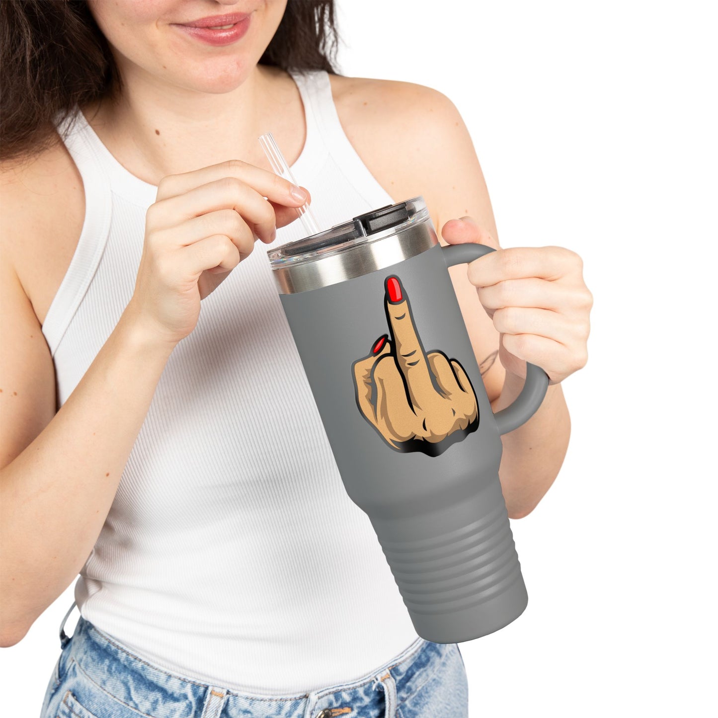 Sassy Insulated Travel Mug with Finger, 40oz