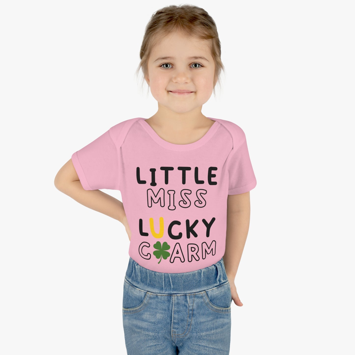 St Patricks Little Miss Lucky Charm Infant Onesie Baby Rib Bodysuit