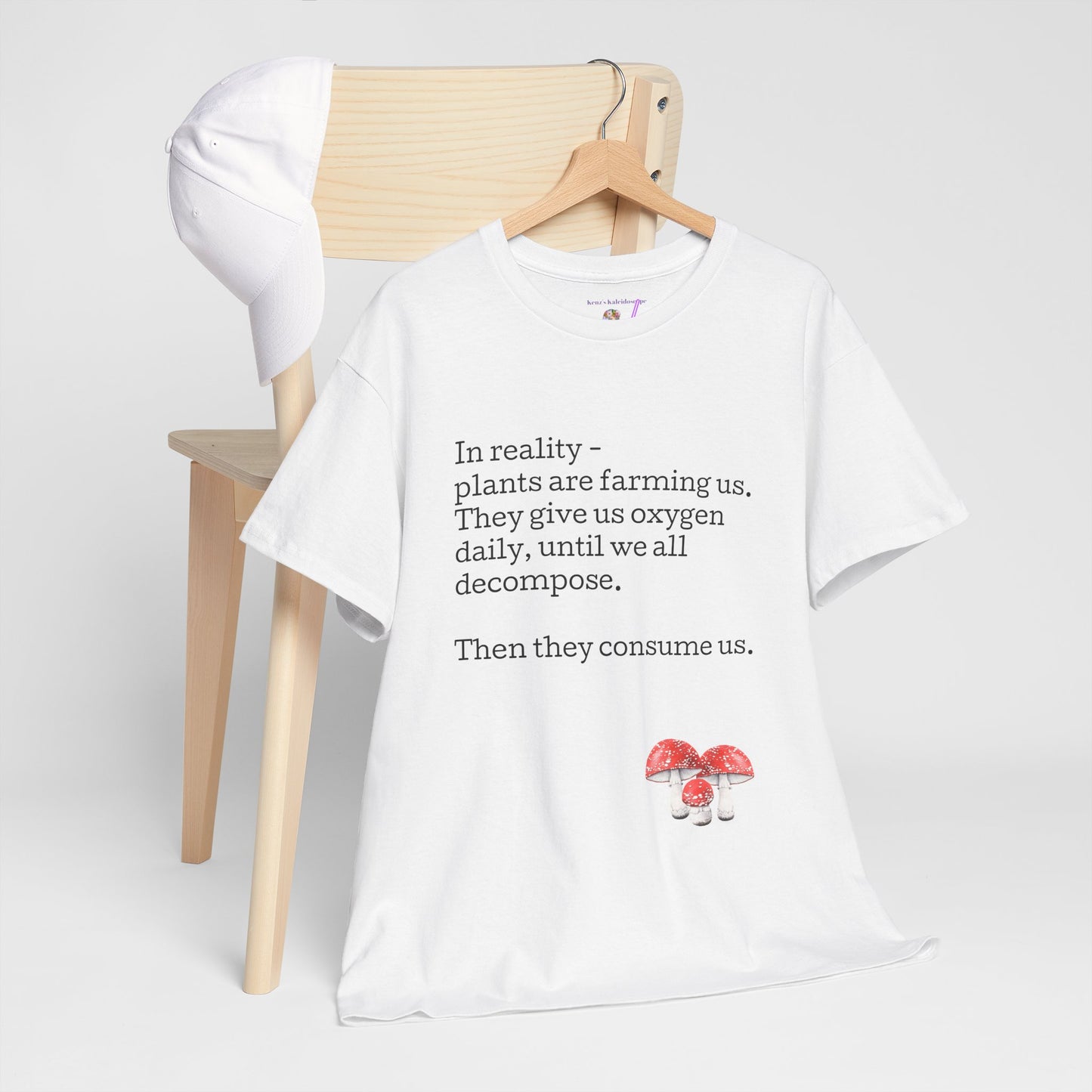 Plantfood, mushrooms s, m, l, xl, 2xl, 3xl, 4xl, 5xl Unisex Heavy Cotton Tee