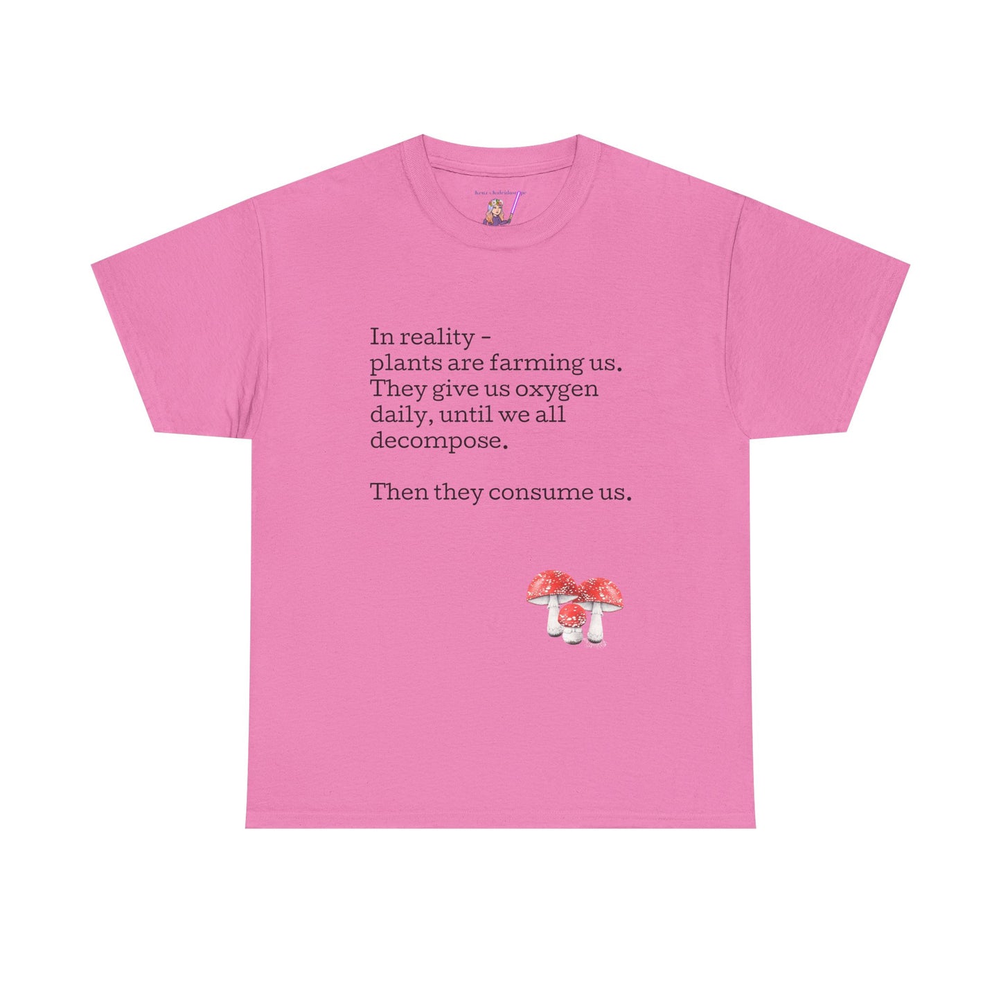 Plantfood, mushrooms s, m, l, xl, 2xl, 3xl, 4xl, 5xl Unisex Heavy Cotton Tee