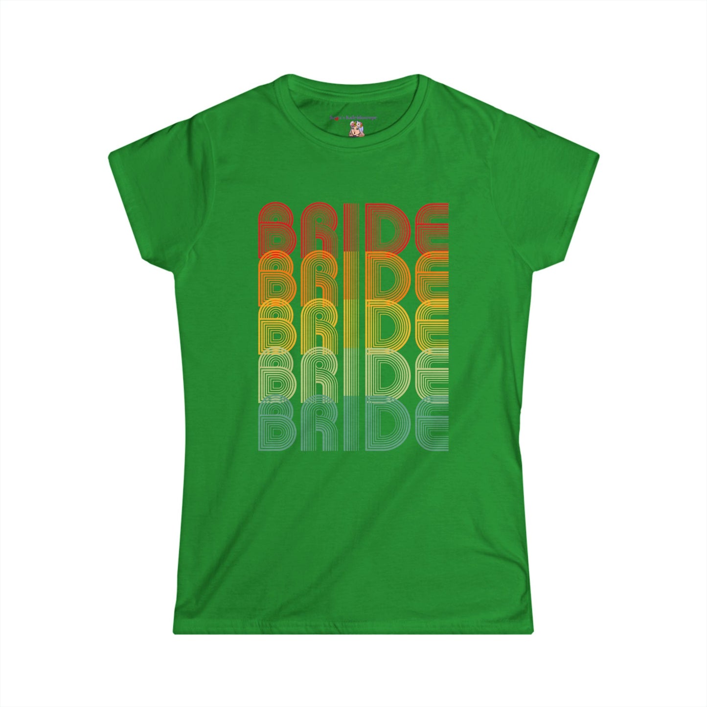 Bride Engagement Party Retro Fade Bachelorette Party Women's Softstyle Tee