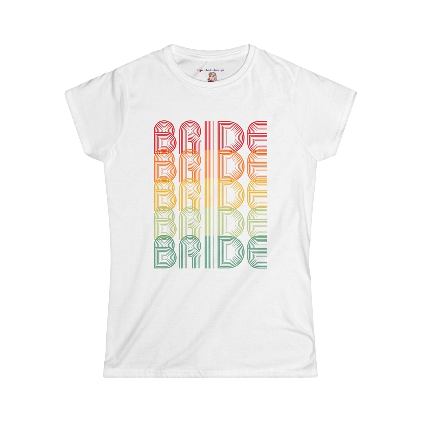 Bride Engagement Party Retro Fade Bachelorette Party Women's Softstyle Tee