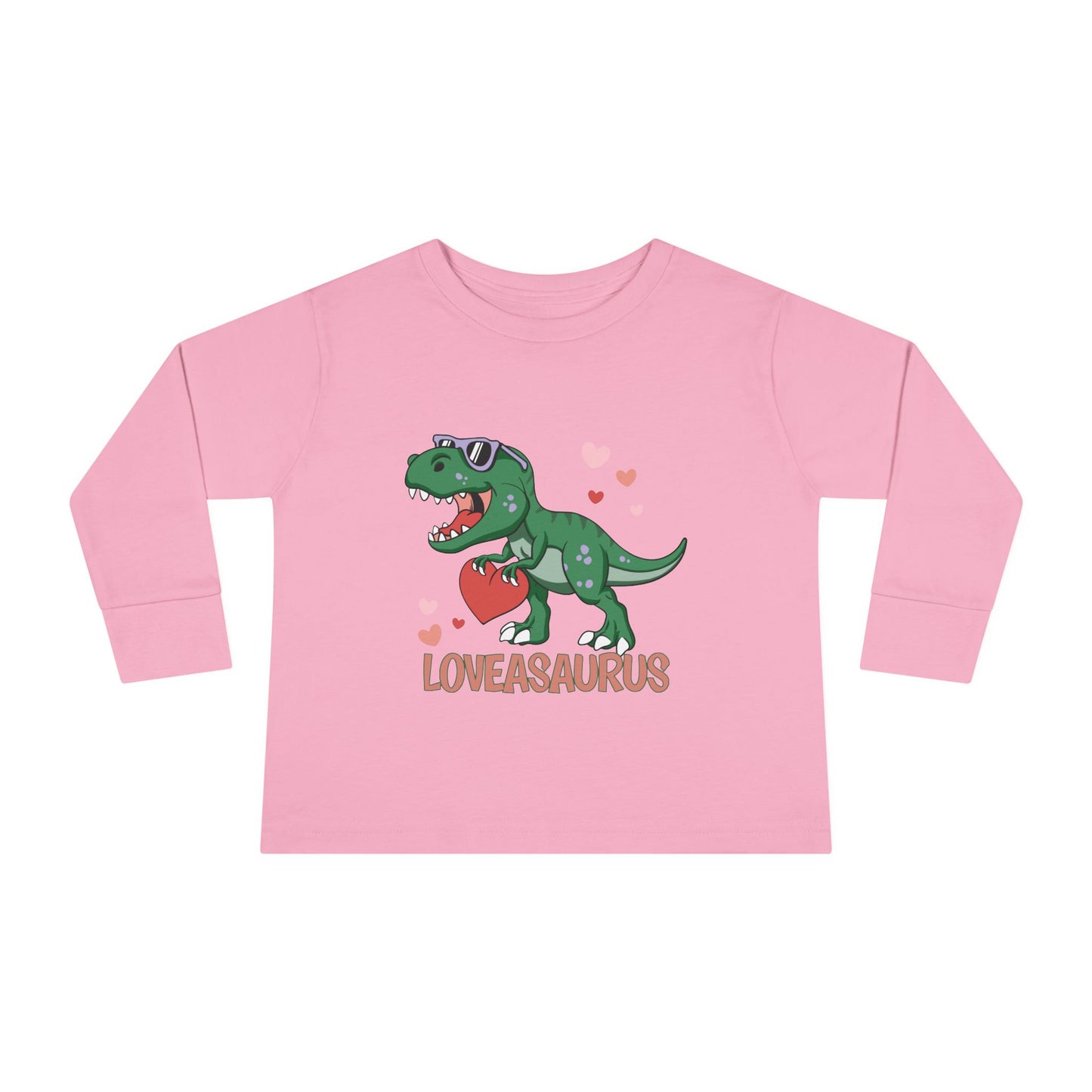 Loveasaurus Dinosaur Valentine Toddler Long Sleeve Tee