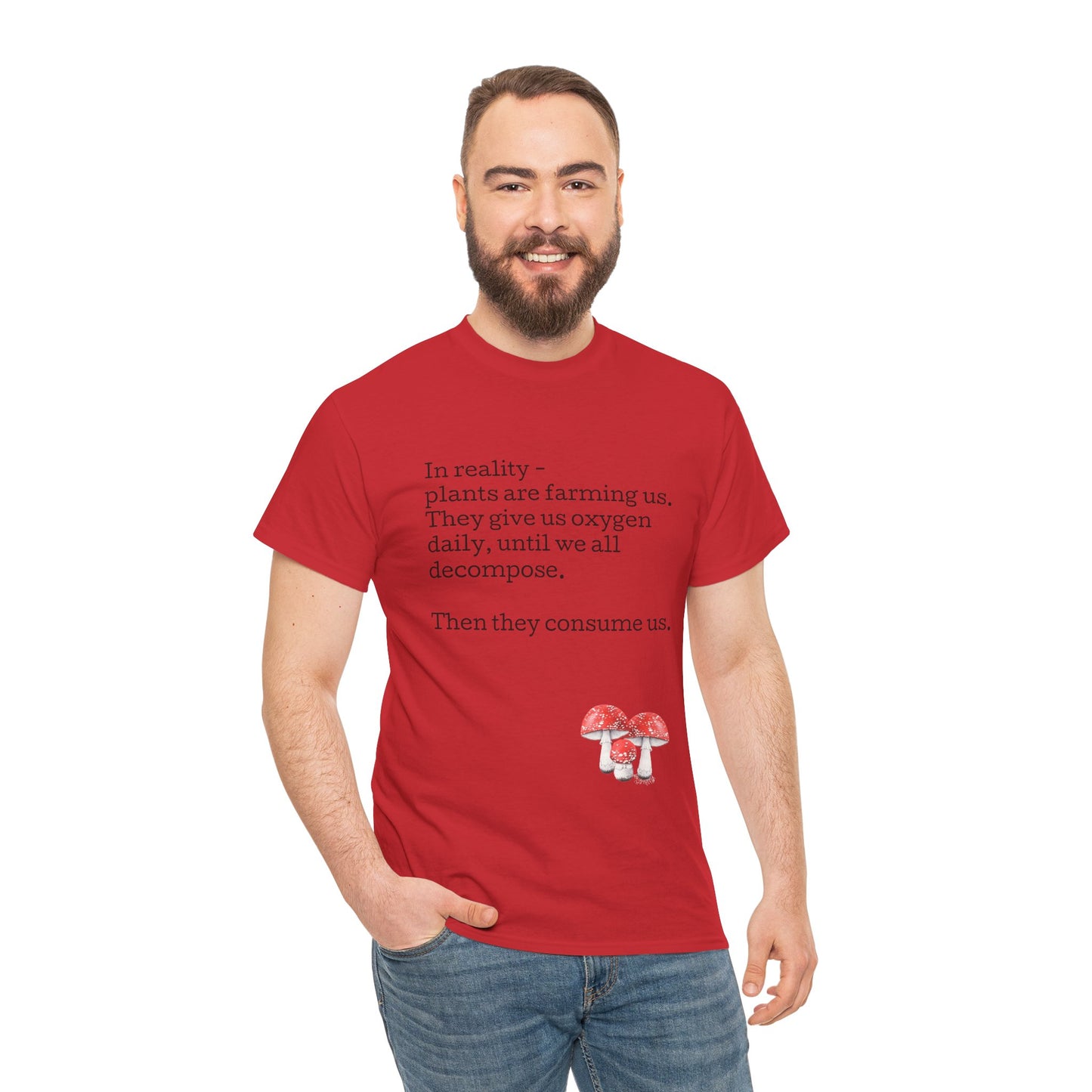 Plantfood, mushrooms s, m, l, xl, 2xl, 3xl, 4xl, 5xl Unisex Heavy Cotton Tee