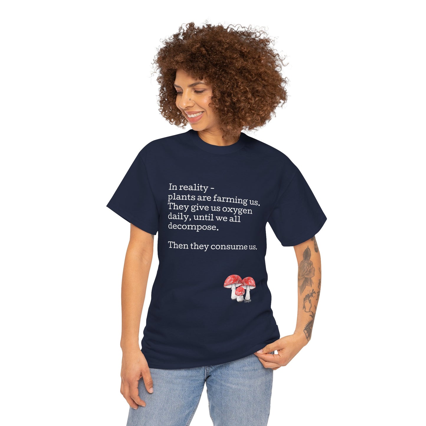 Plantfood, mushrooms s, m, l, xl, 2xl, 3xl, 4xl, 5xl Unisex Heavy Cotton Tee