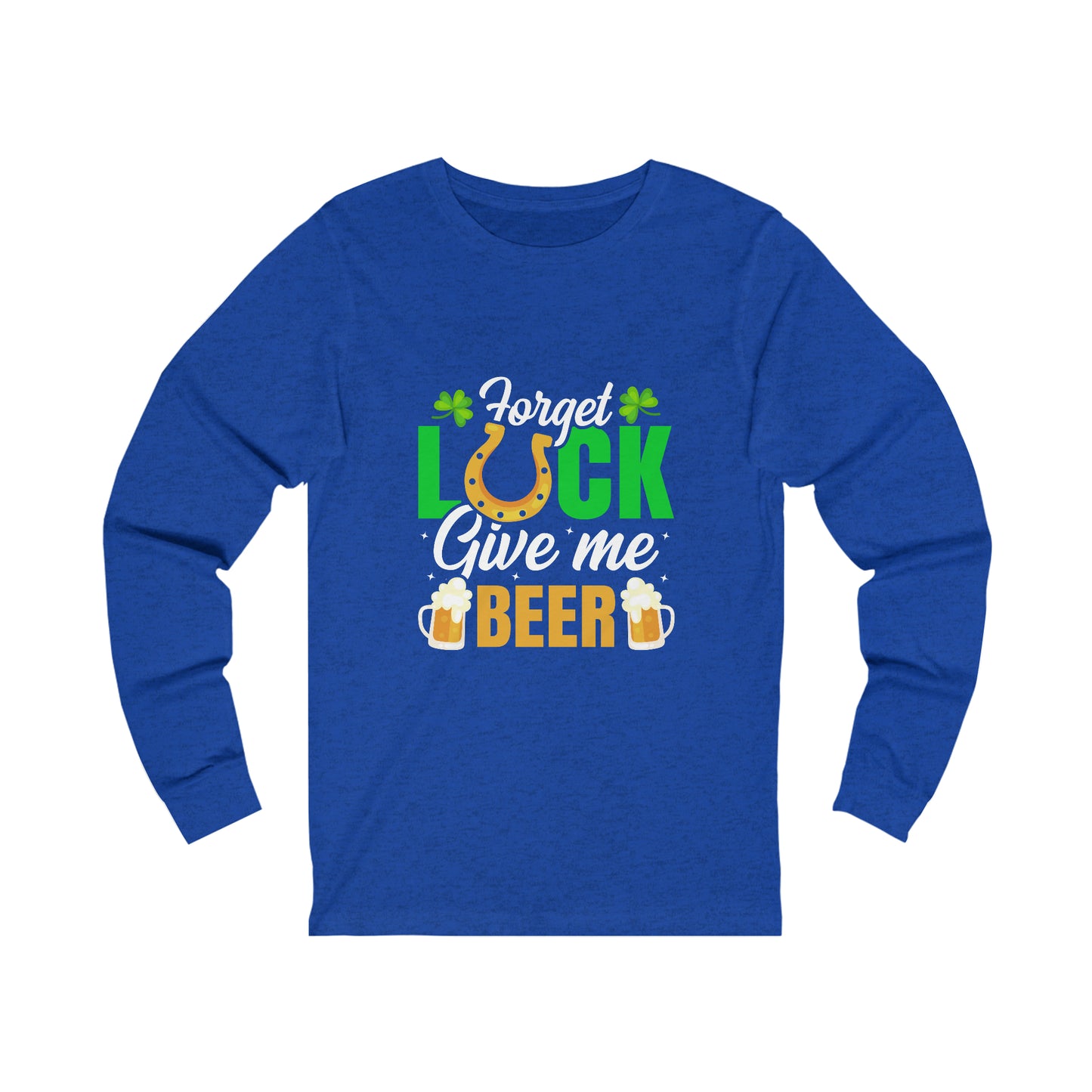 Unisex St Patrick's Day Lucky Beer Jersey Long Sleeve Tee