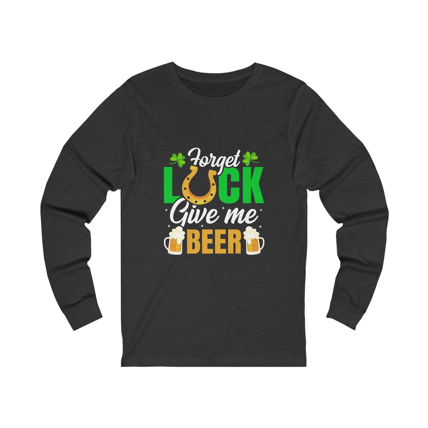 Unisex St Patrick's Day Lucky Beer Jersey Long Sleeve Tee