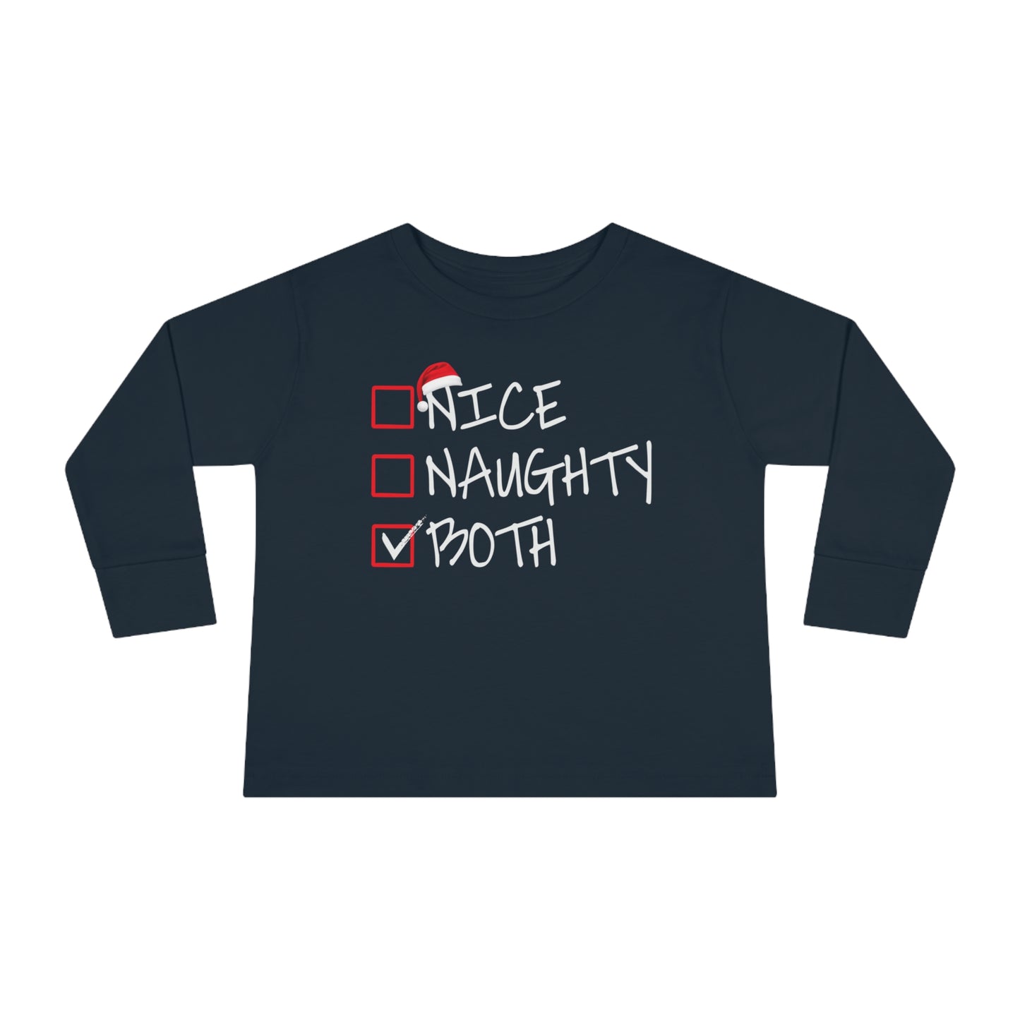 Nice naughty both holiday checklist Toddler Long Sleeve Tee