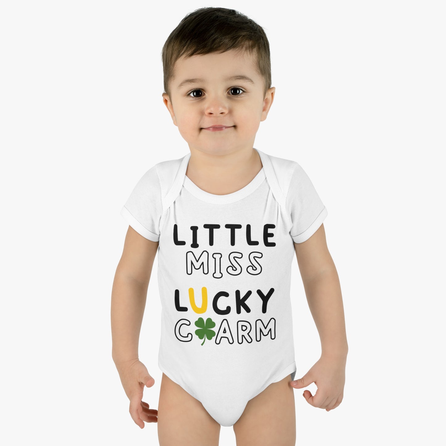 St Patricks Little Miss Lucky Charm Infant Onesie Baby Rib Bodysuit