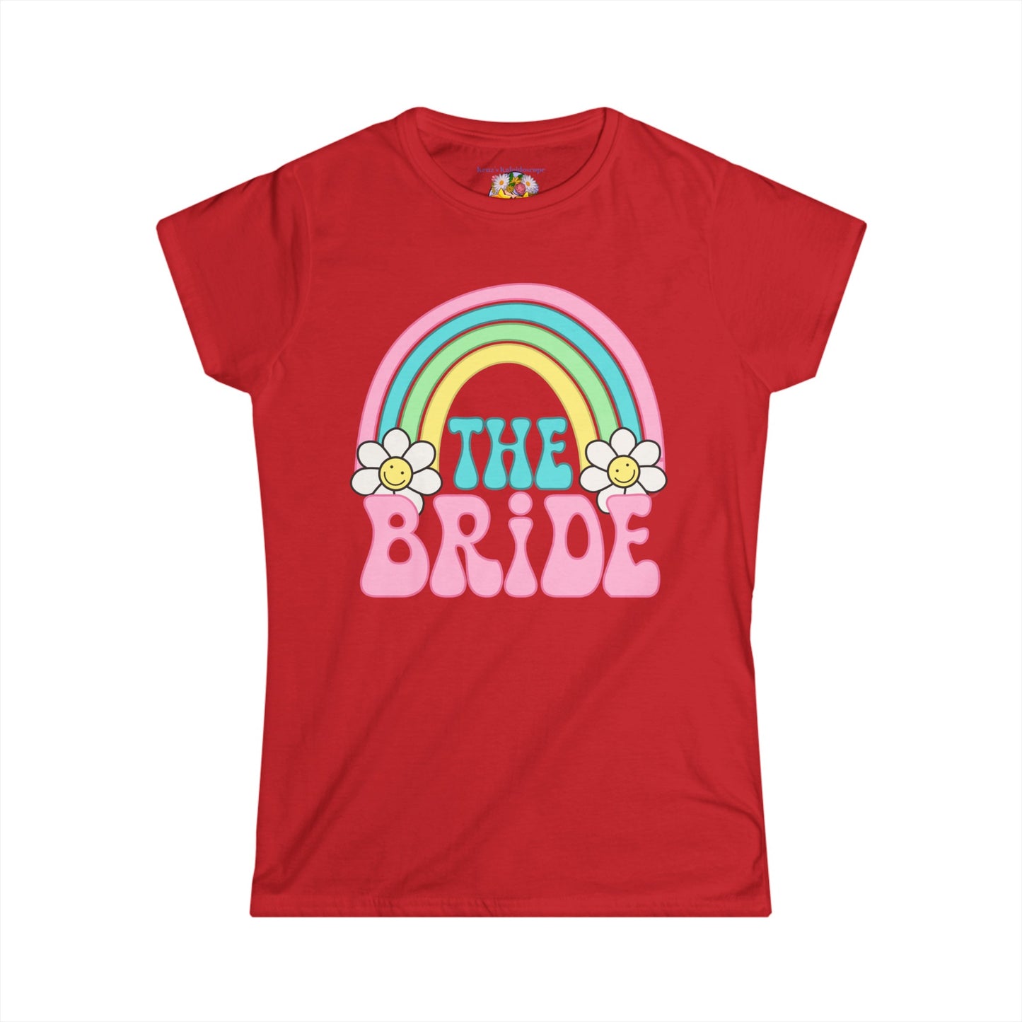 The Bride Retro Rainbow, S-2XL, Women's Softstyle Tee