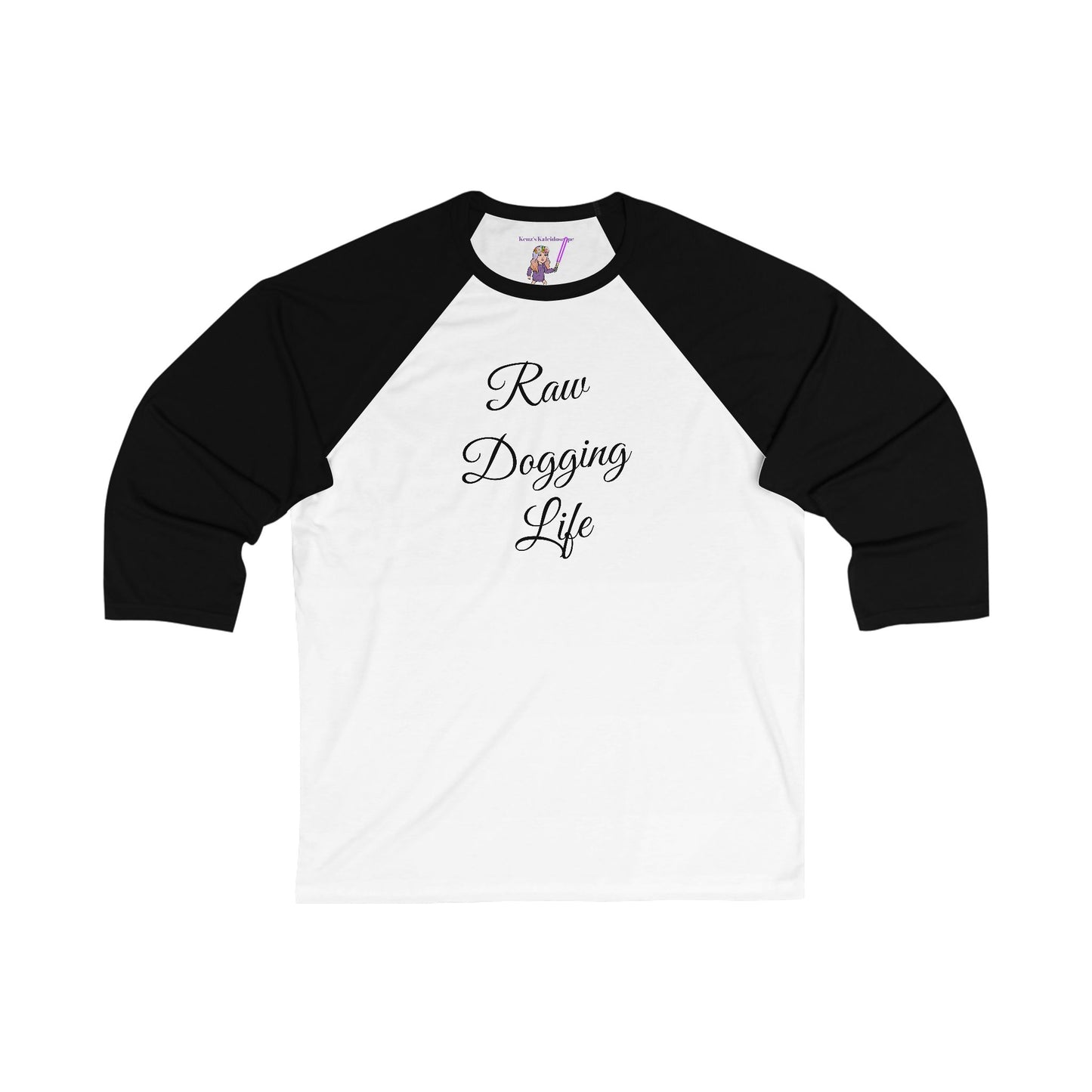 Raw Dogging Life S-2XL Unisex 3\4 Sleeve Baseball Tee