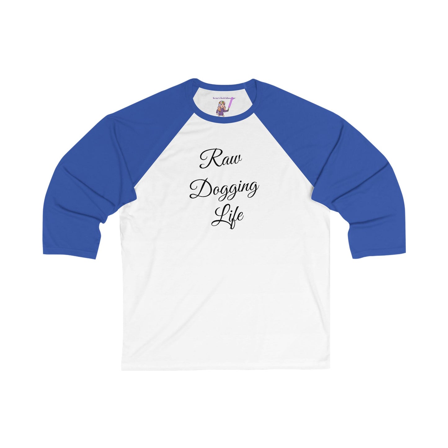 Raw Dogging Life S-2XL Unisex 3\4 Sleeve Baseball Tee