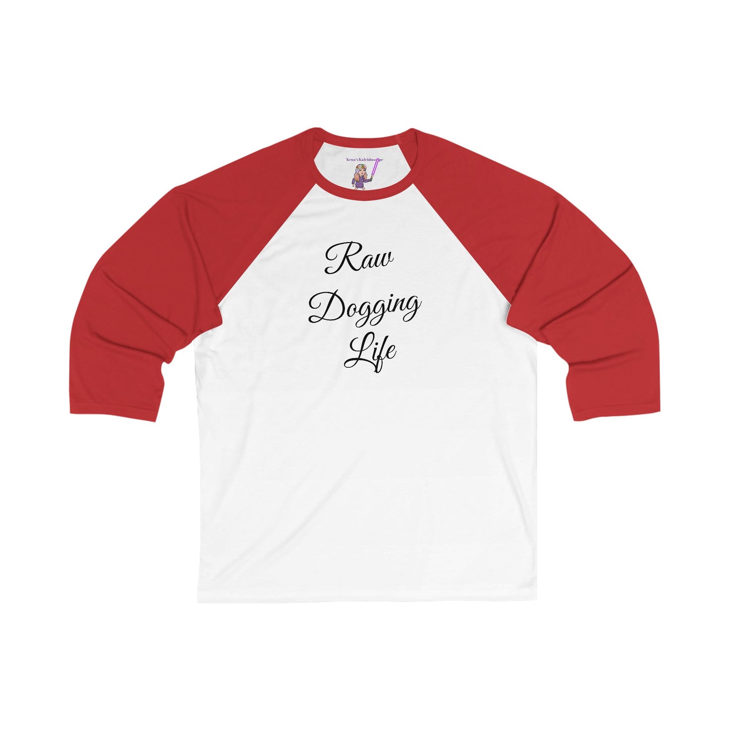 Raw Dogging Life S-2XL Unisex 3\4 Sleeve Baseball Tee