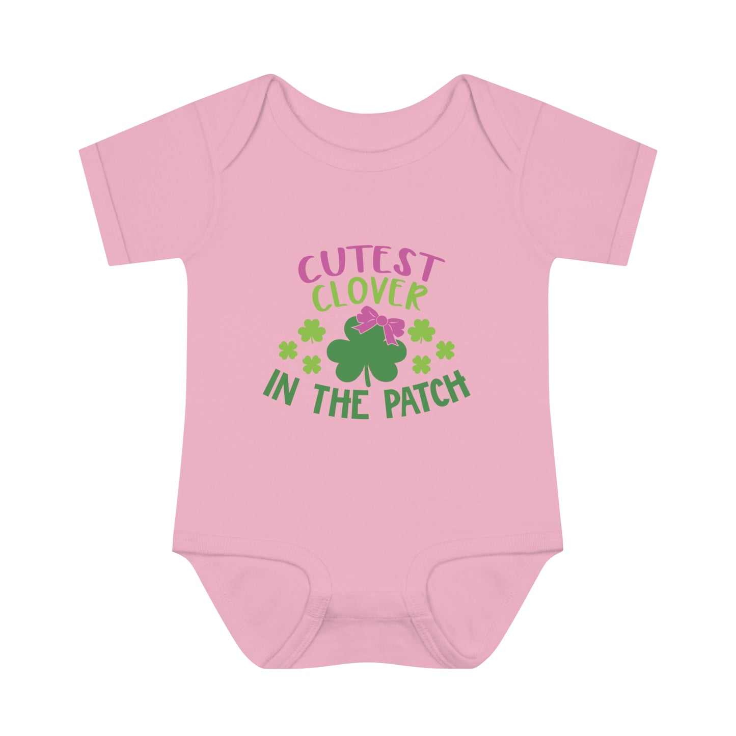 St Patricks Day Cutest Clover in the Patch Infant Onesie Baby Rib Bodysuit