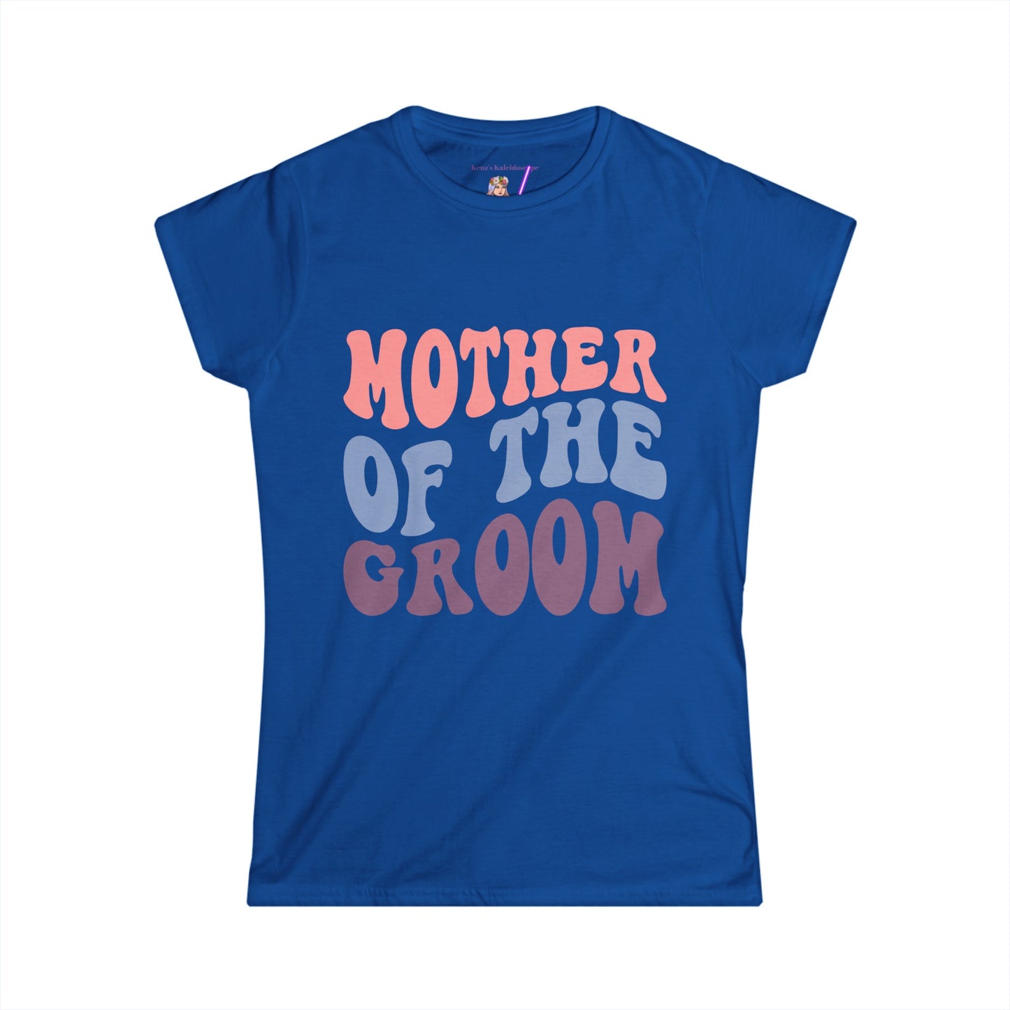 Mother of the Groom Retro Repeat, S-2XL Women's Softstyle Tee