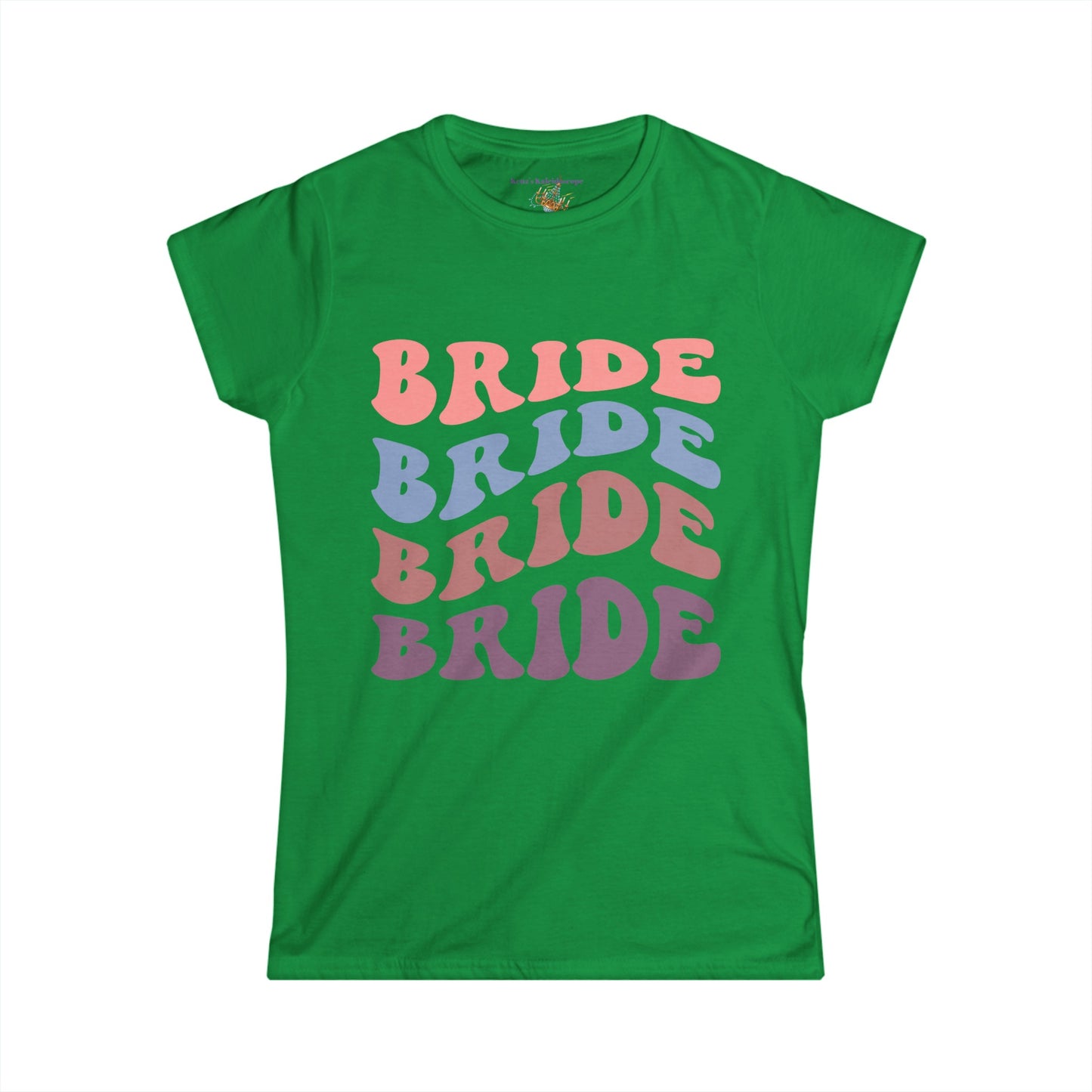 Bride Retro Repeat, S-2XL, Women's Softstyle Tee