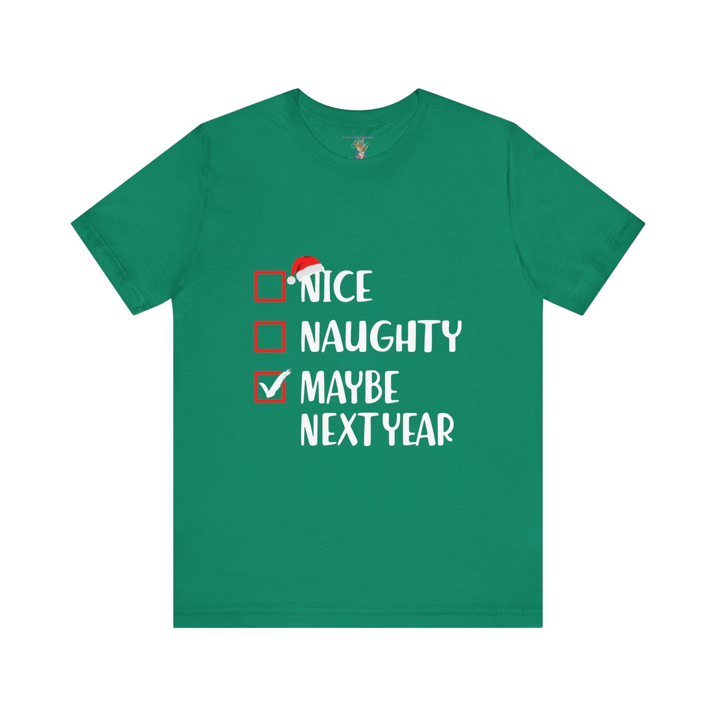 Nice Naughty Maybe Next Year Checklist Unisex Jersey Short Sleeve Tee