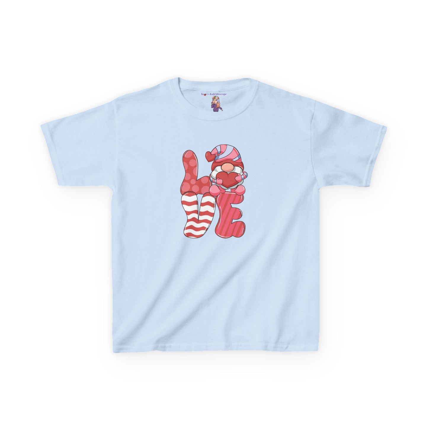 Love Gnome Valentines Day Kids Heavy Cotton™ Tee