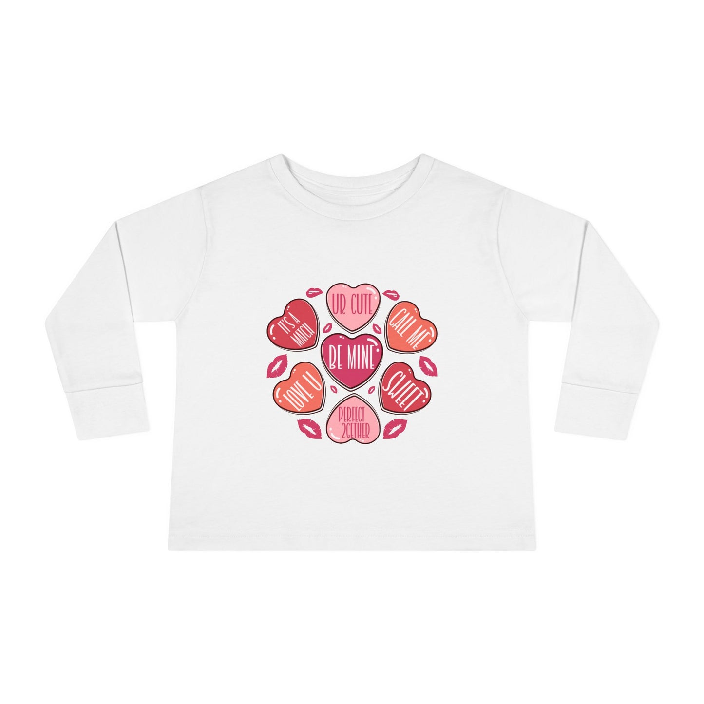 Conversation Hearts Valentines Day Toddler Long Sleeve Tee