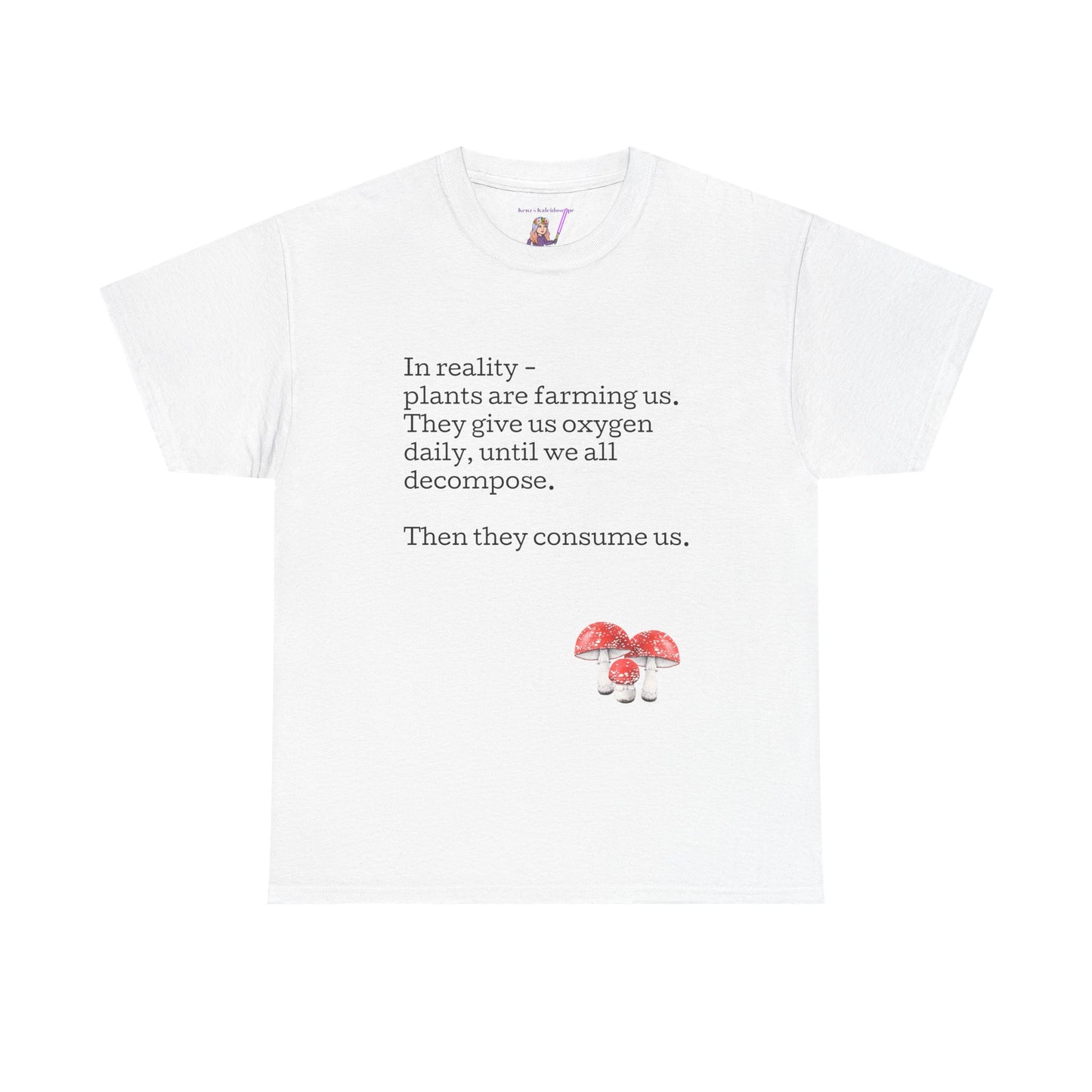 Plantfood, mushrooms s, m, l, xl, 2xl, 3xl, 4xl, 5xl Unisex Heavy Cotton Tee