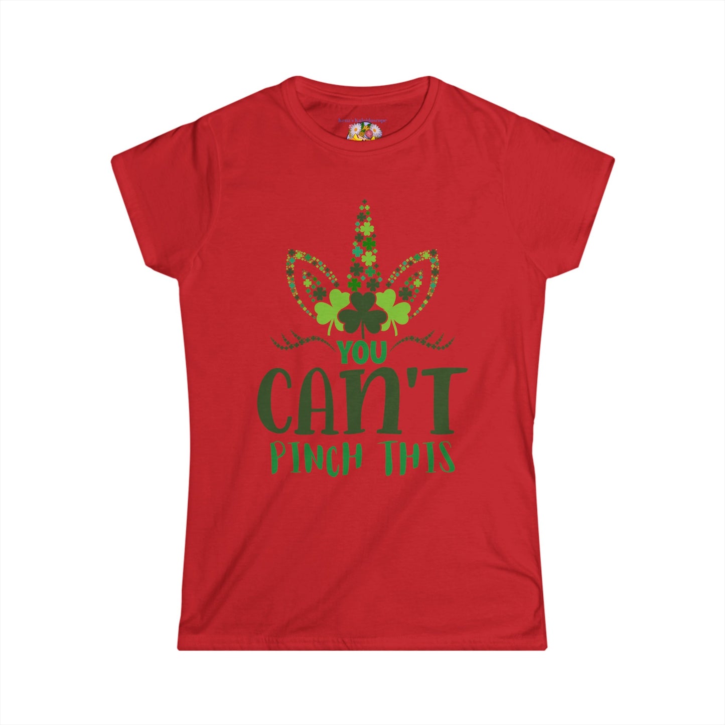 Women's St Patricks Day Unicorn Cant Pinch This Softstyle Tee