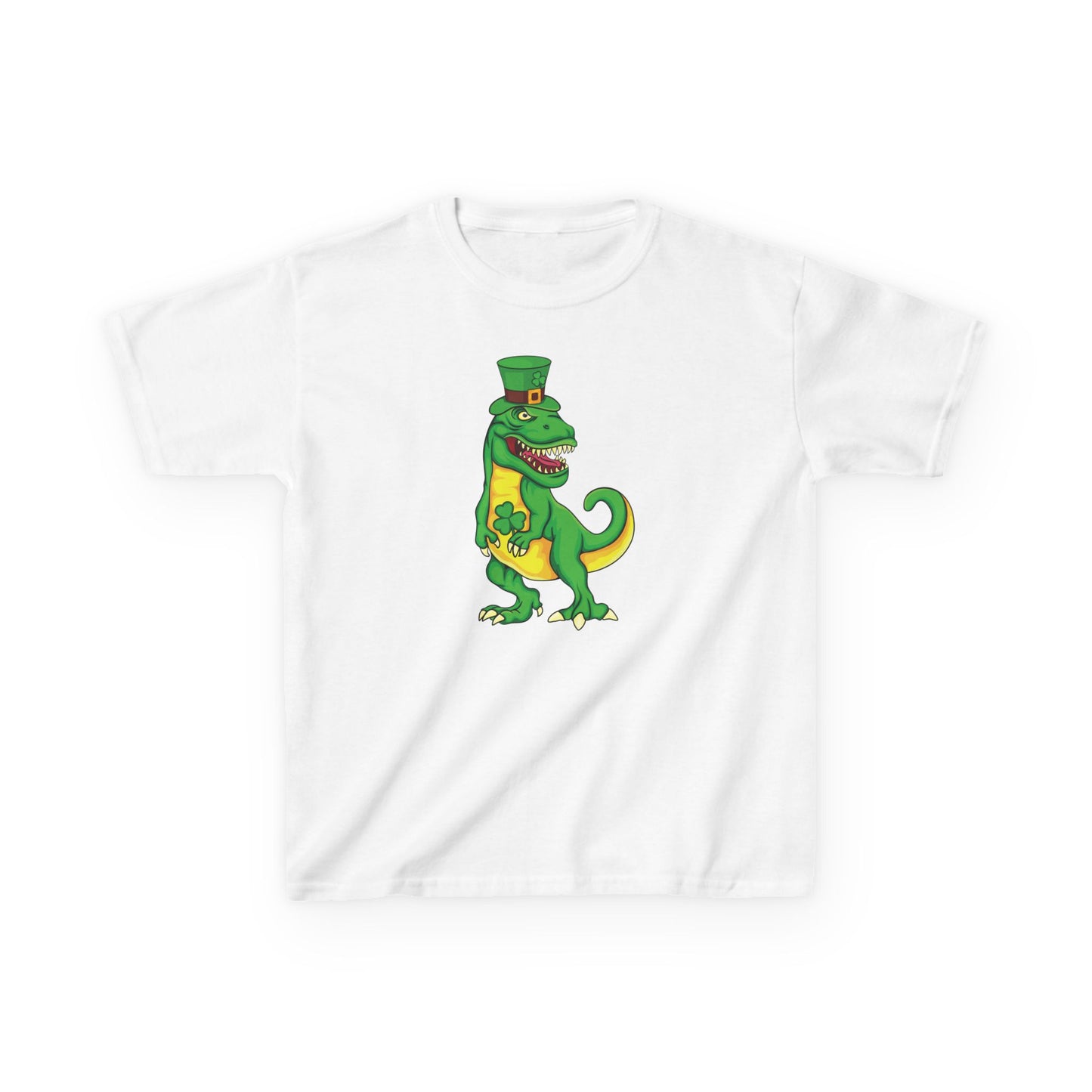 St Pat-Rex Day St Patricks Day Dino Kids Heavy Cotton Tee