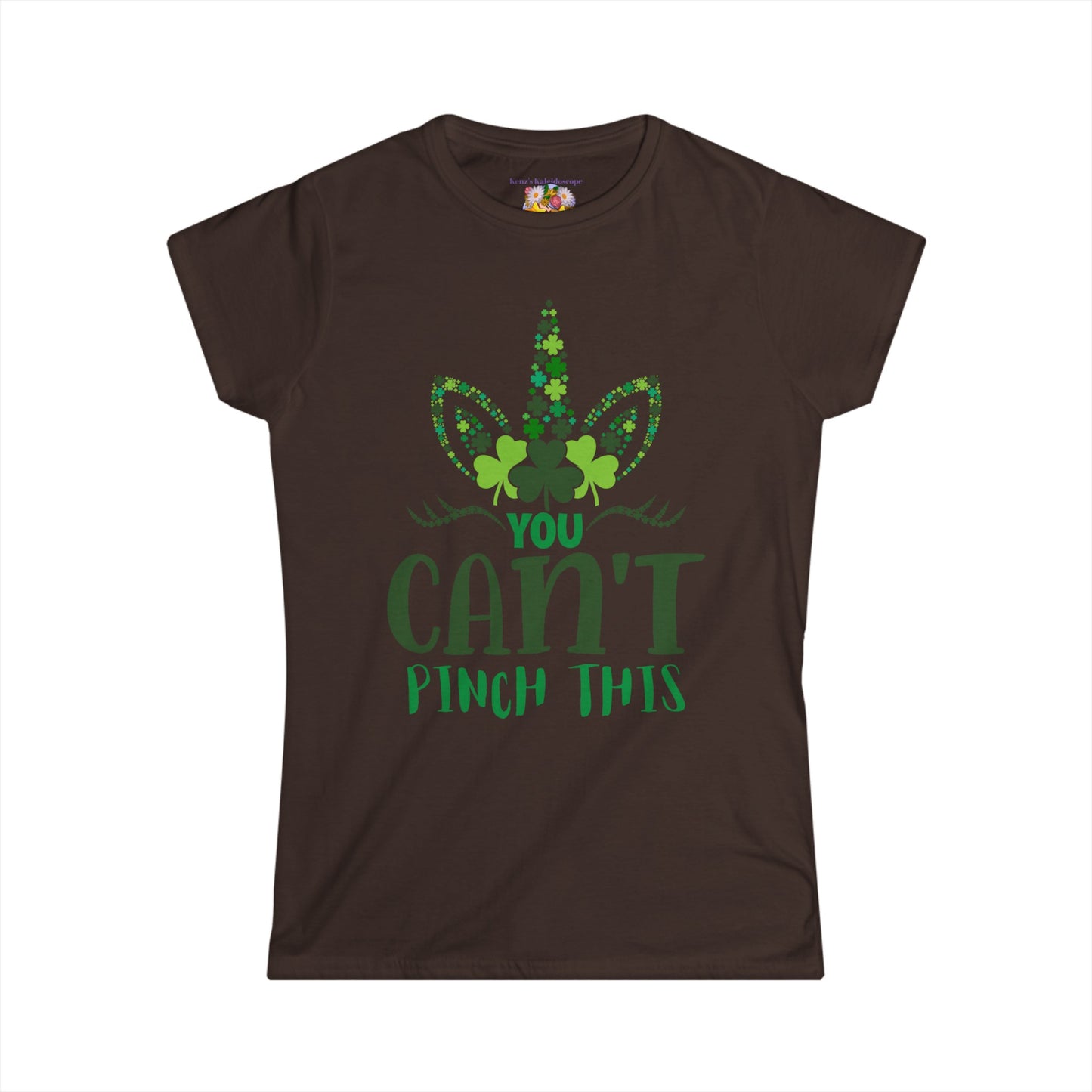 Women's St Patricks Day Unicorn Cant Pinch This Softstyle Tee