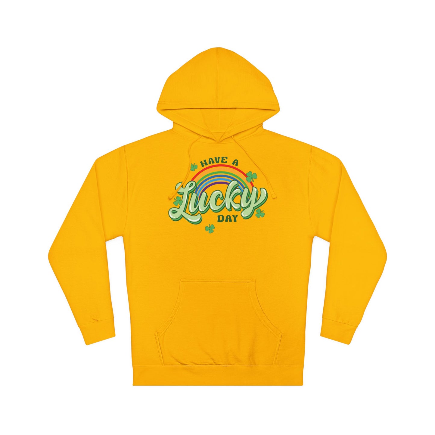 Unisex Four Leaf St Patricks Day Lucky Charm Rainbow Clover Hoodie