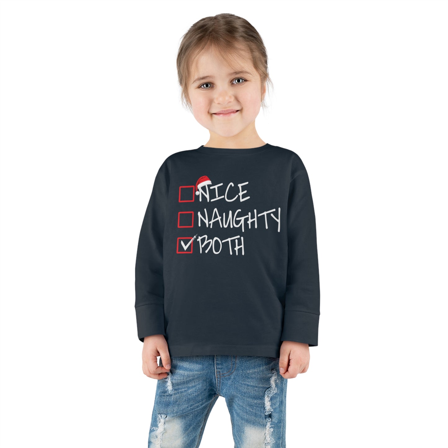 Nice naughty both holiday checklist Toddler Long Sleeve Tee
