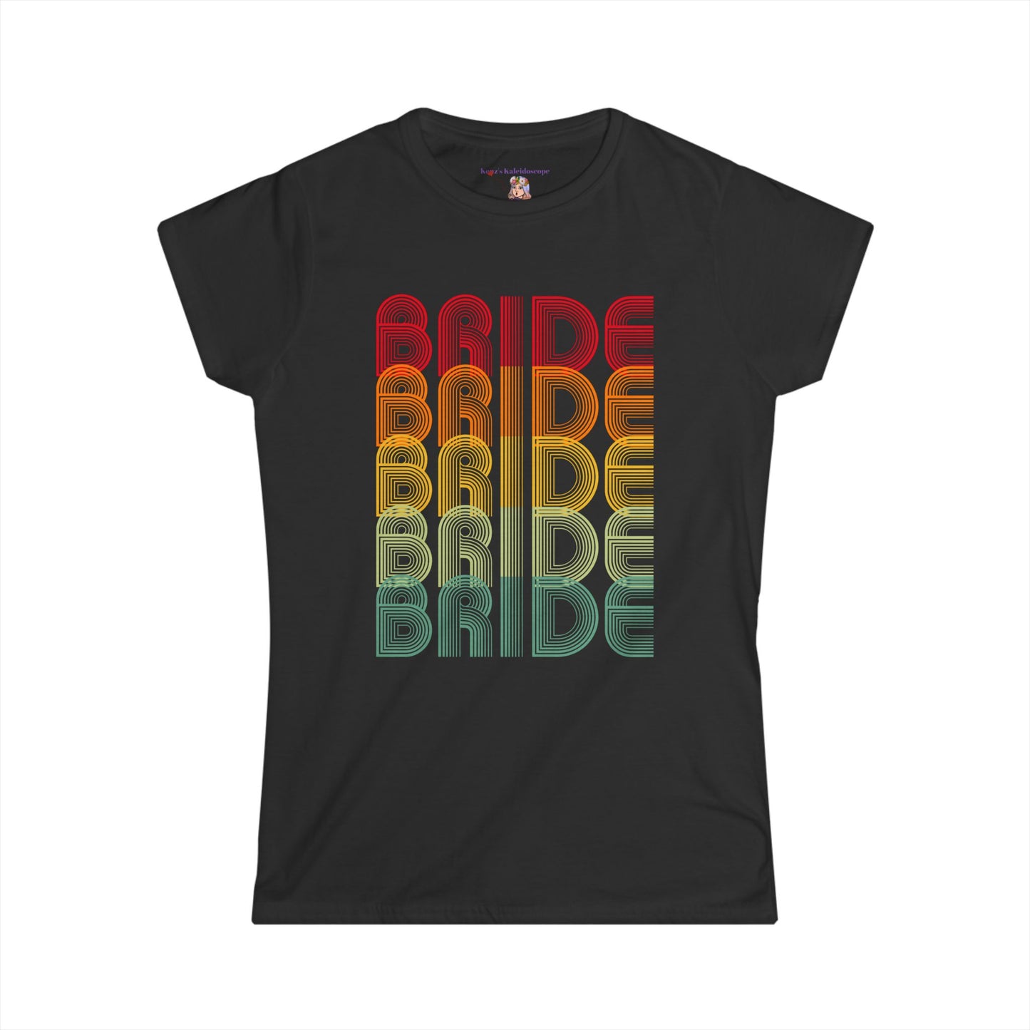 Bride Engagement Party Retro Fade Bachelorette Party Women's Softstyle Tee