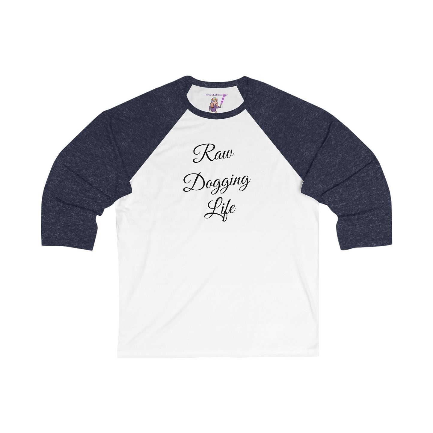 Raw Dogging Life S-2XL Unisex 3\4 Sleeve Baseball Tee