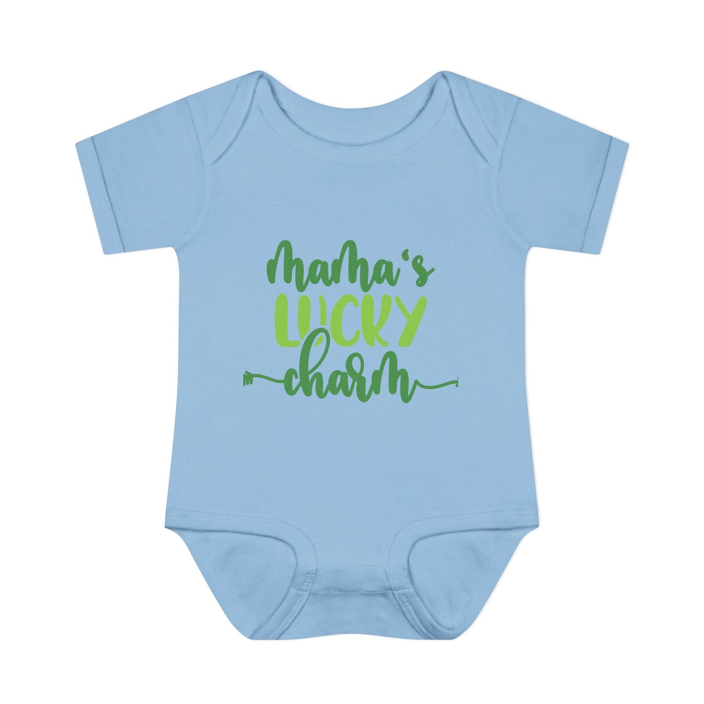 Mama's Lucky Charm St Patricks Day Infant Onesie Baby Rib Bodysuit