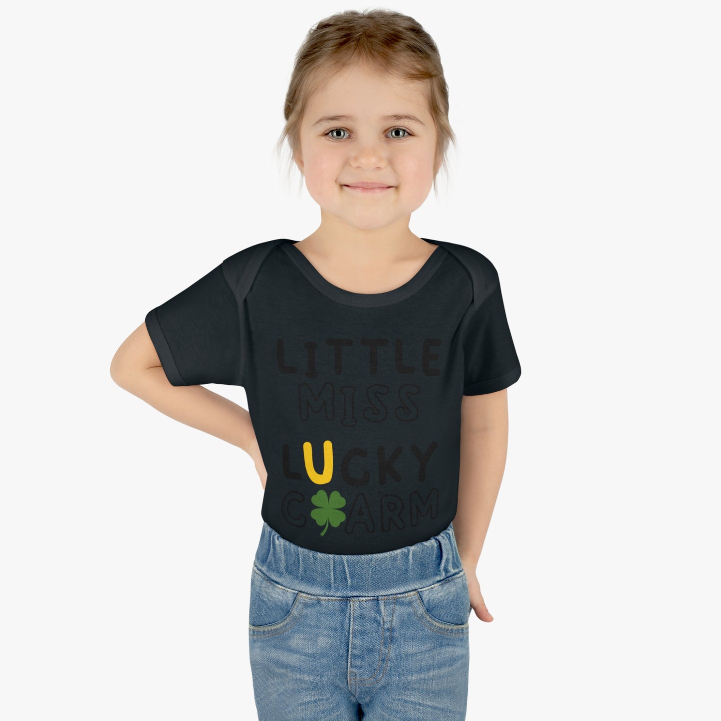 St Patricks Little Miss Lucky Charm Infant Onesie Baby Rib Bodysuit