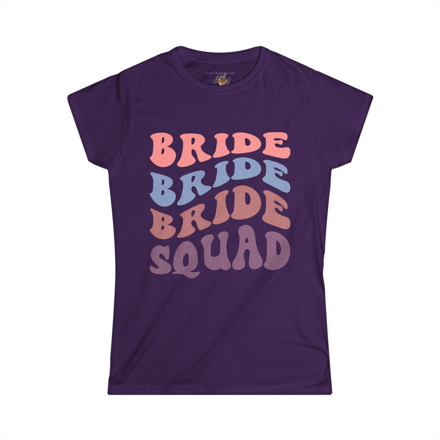 Bride Squad Retro Repeat, S-2XL, Women's Softstyle Tee