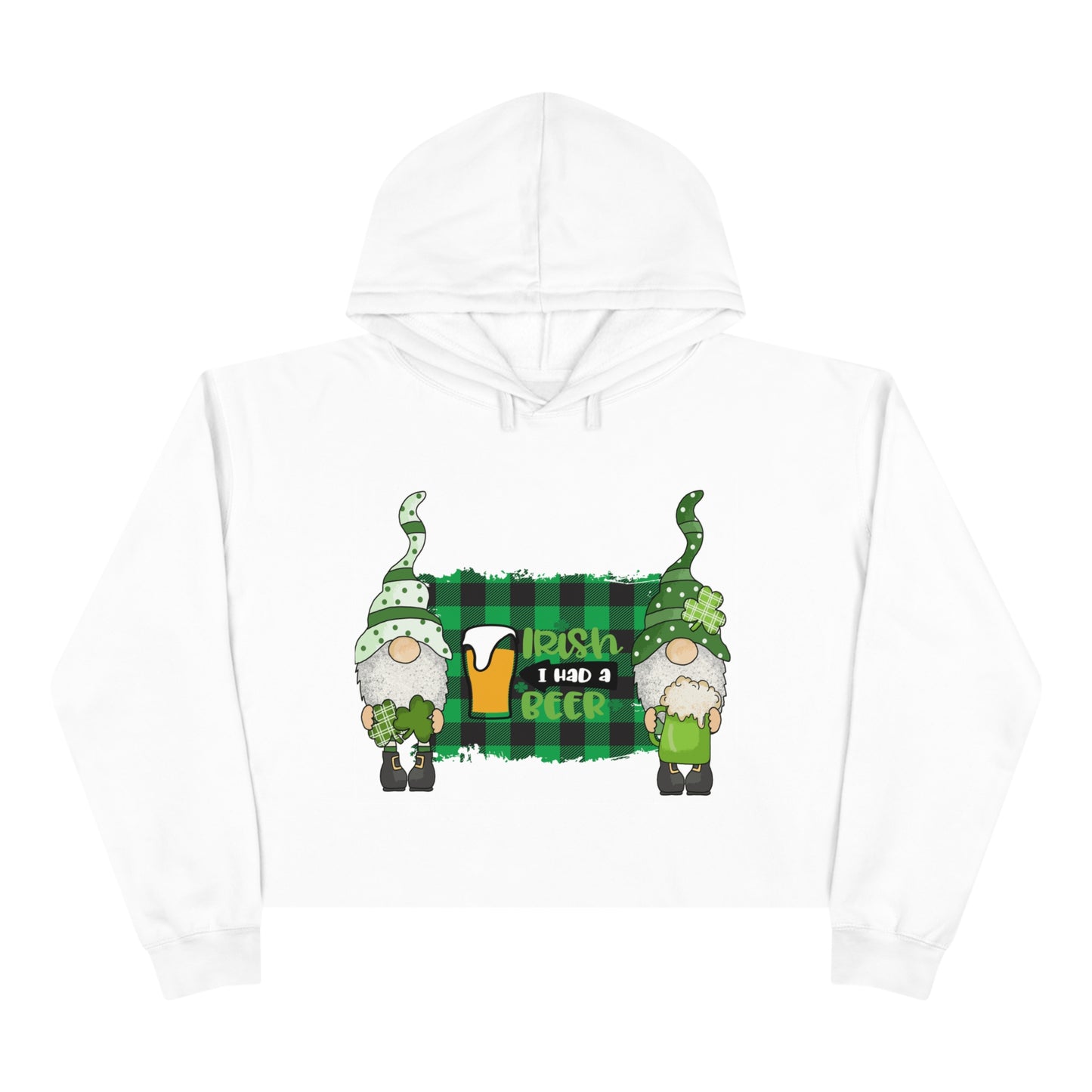 Crop St Patricks Day Gnome Leprechaun Hoodie