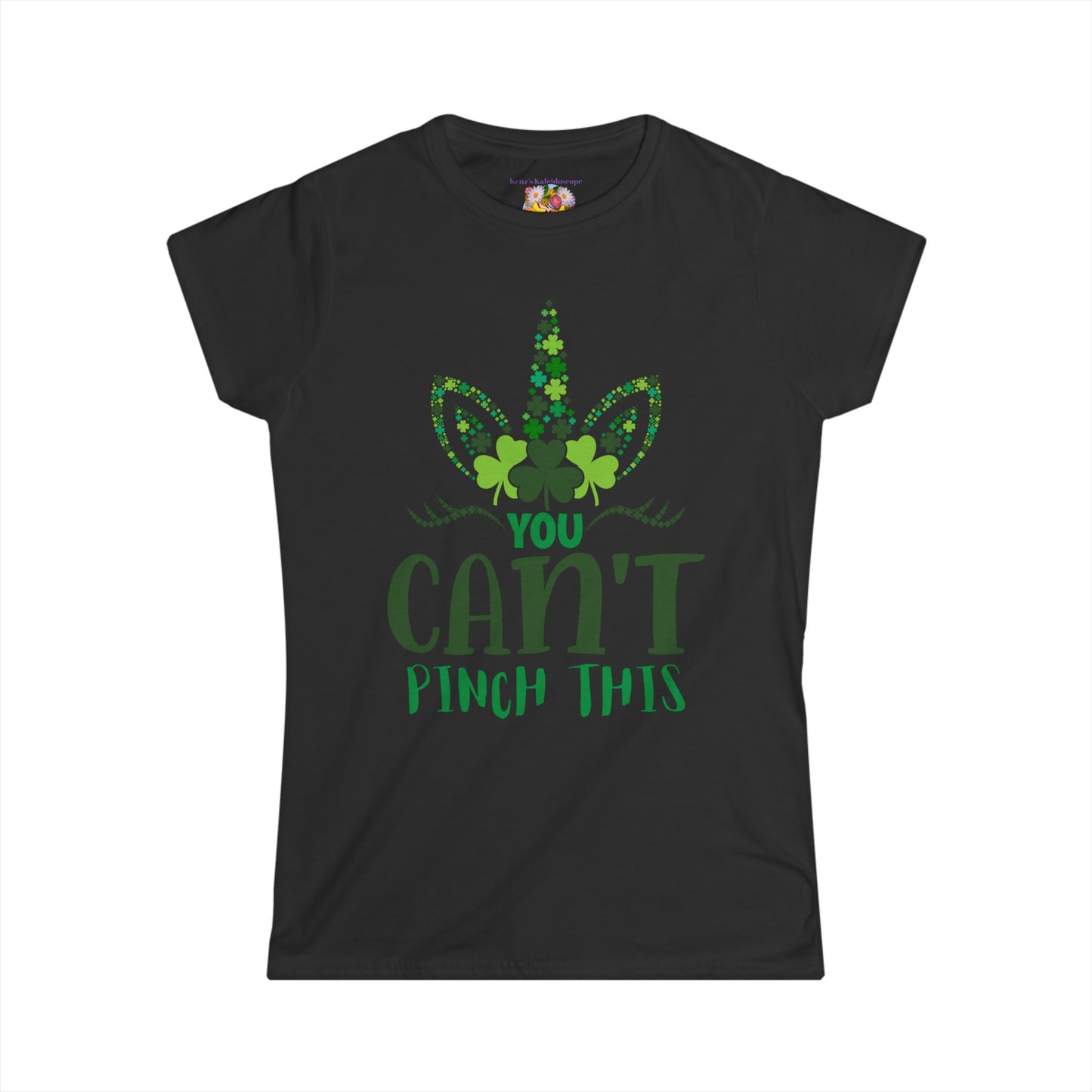 Women's St Patricks Day Unicorn Cant Pinch This Softstyle Tee