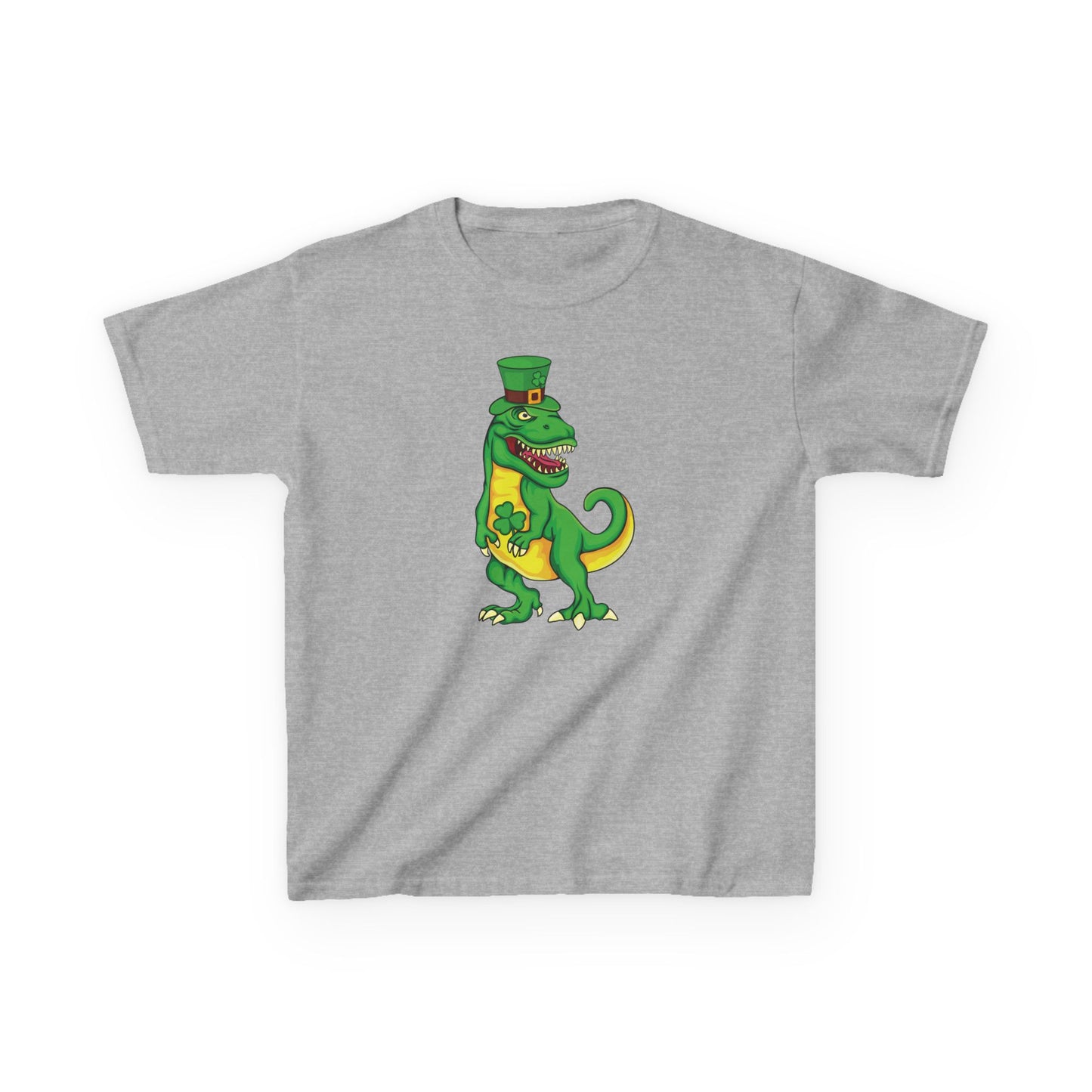 St Pat-Rex Day St Patricks Day Dino Kids Heavy Cotton Tee