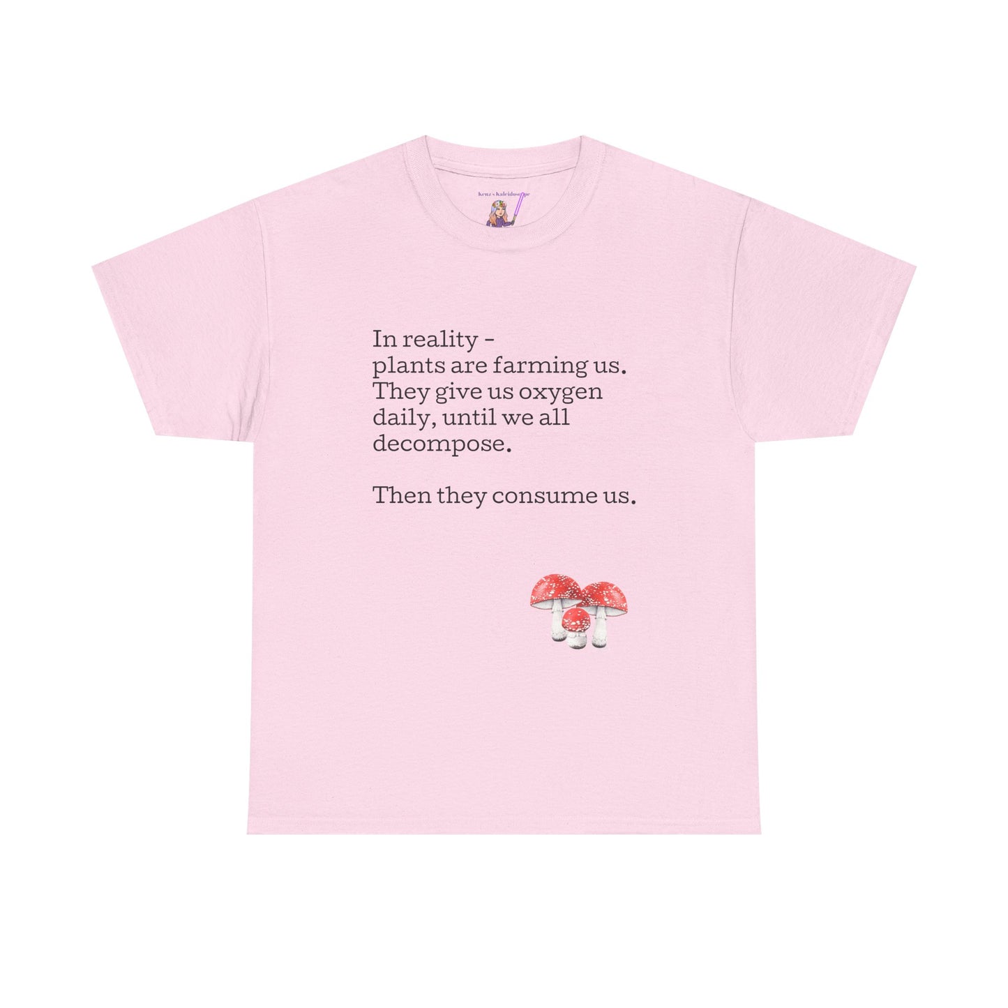 Plantfood, mushrooms s, m, l, xl, 2xl, 3xl, 4xl, 5xl Unisex Heavy Cotton Tee