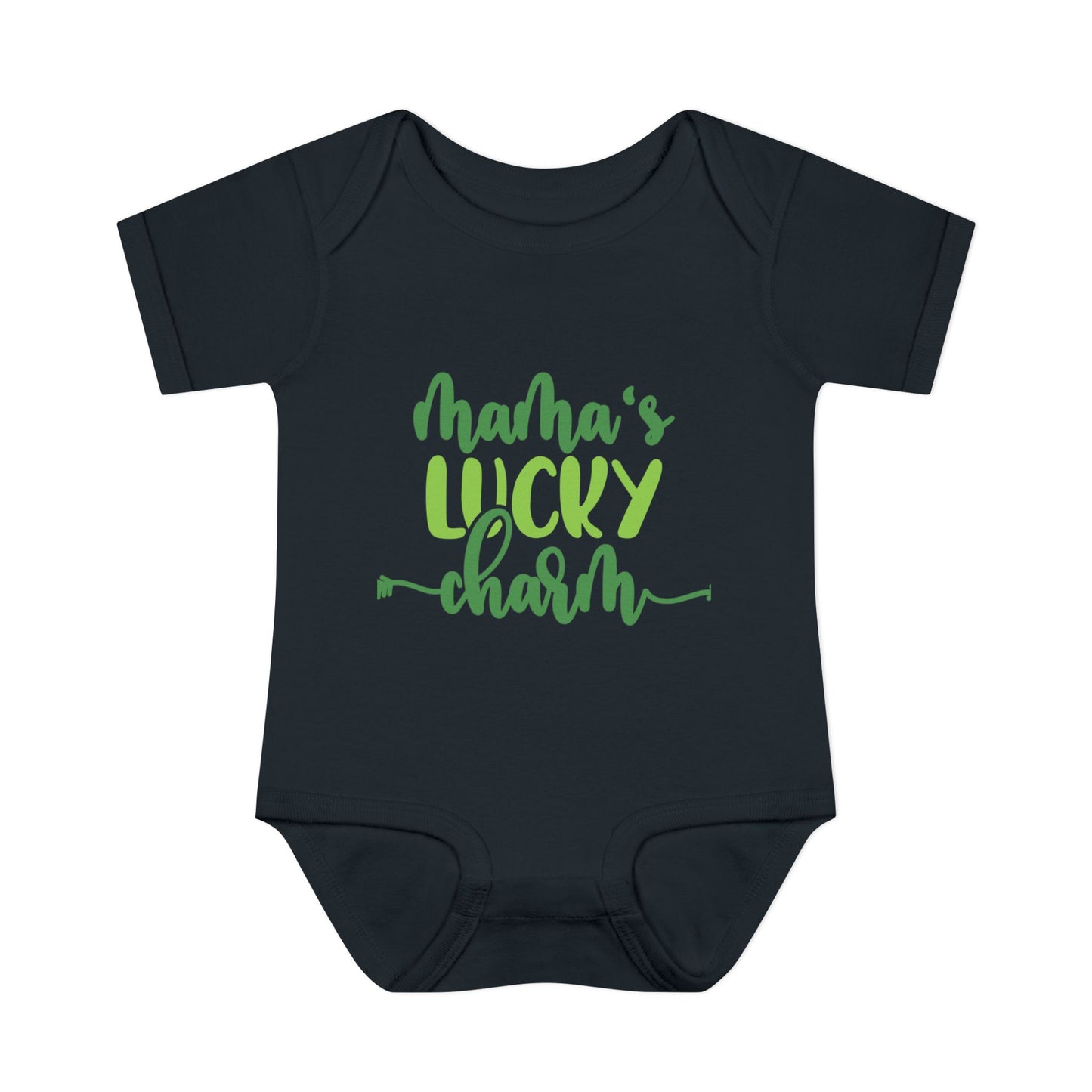Mama's Lucky Charm St Patricks Day Infant Onesie Baby Rib Bodysuit