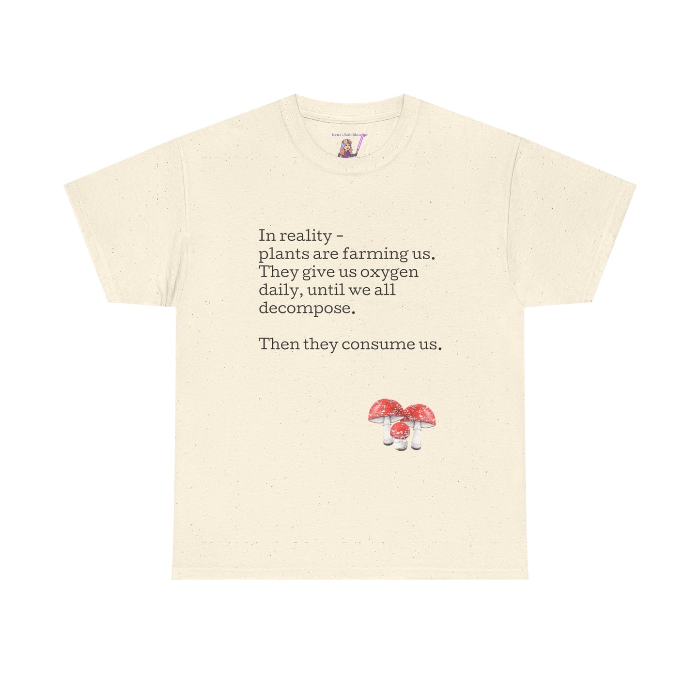 Plantfood, mushrooms s, m, l, xl, 2xl, 3xl, 4xl, 5xl Unisex Heavy Cotton Tee