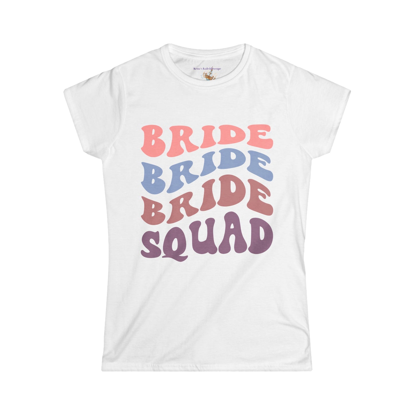 Bride Squad Retro Repeat, S-2XL, Women's Softstyle Tee