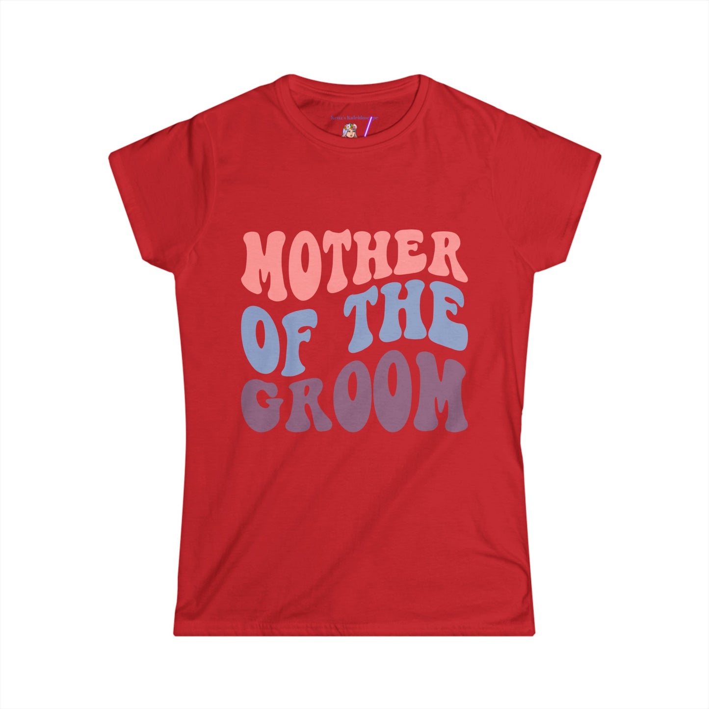 Mother of the Groom Retro Repeat, S-2XL Women's Softstyle Tee