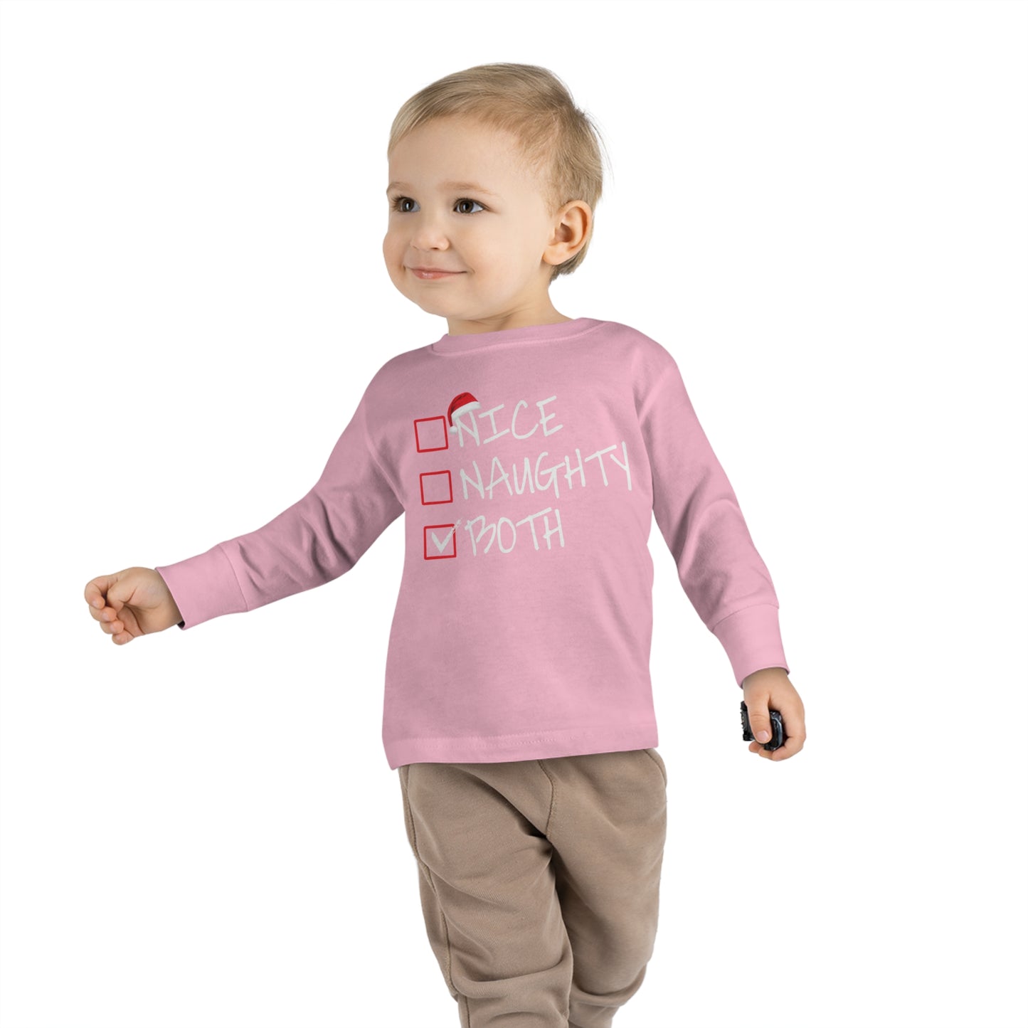 Nice naughty both holiday checklist Toddler Long Sleeve Tee