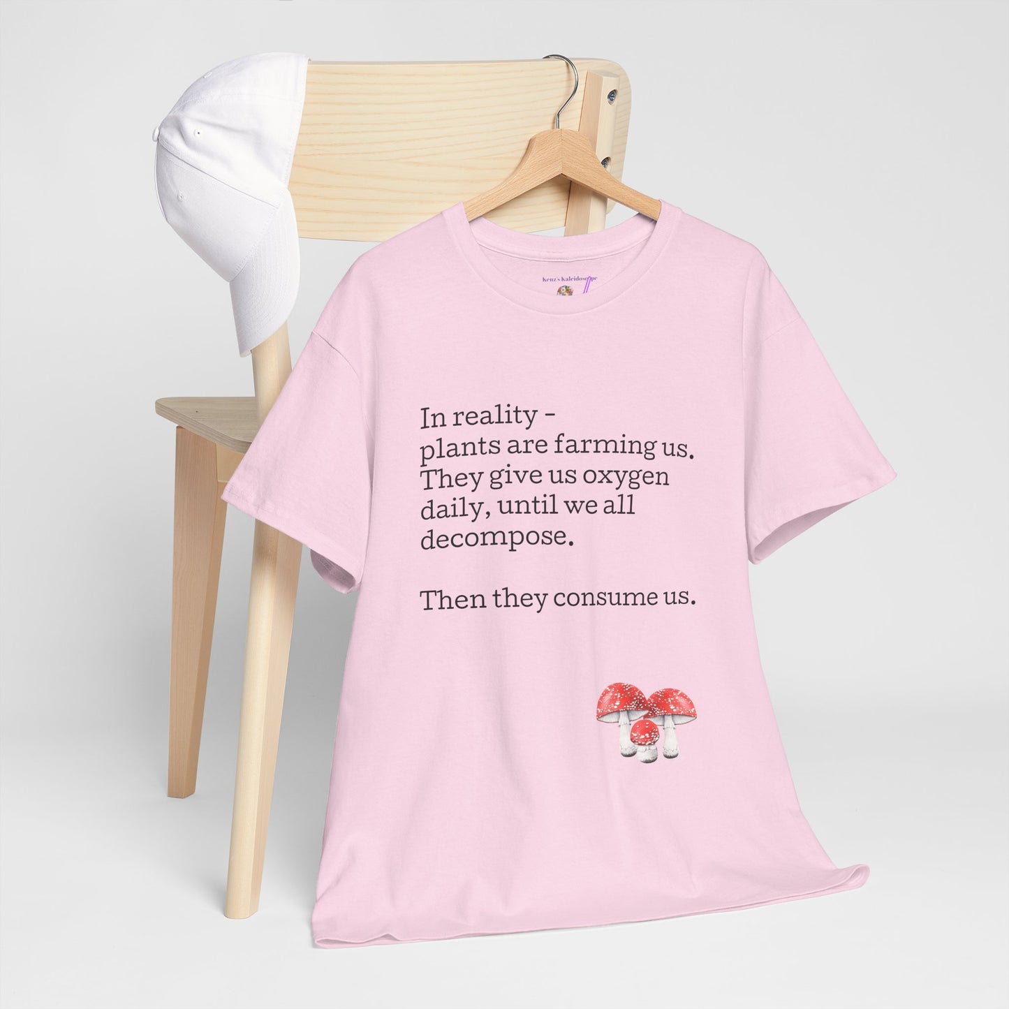 Plantfood, mushrooms s, m, l, xl, 2xl, 3xl, 4xl, 5xl Unisex Heavy Cotton Tee