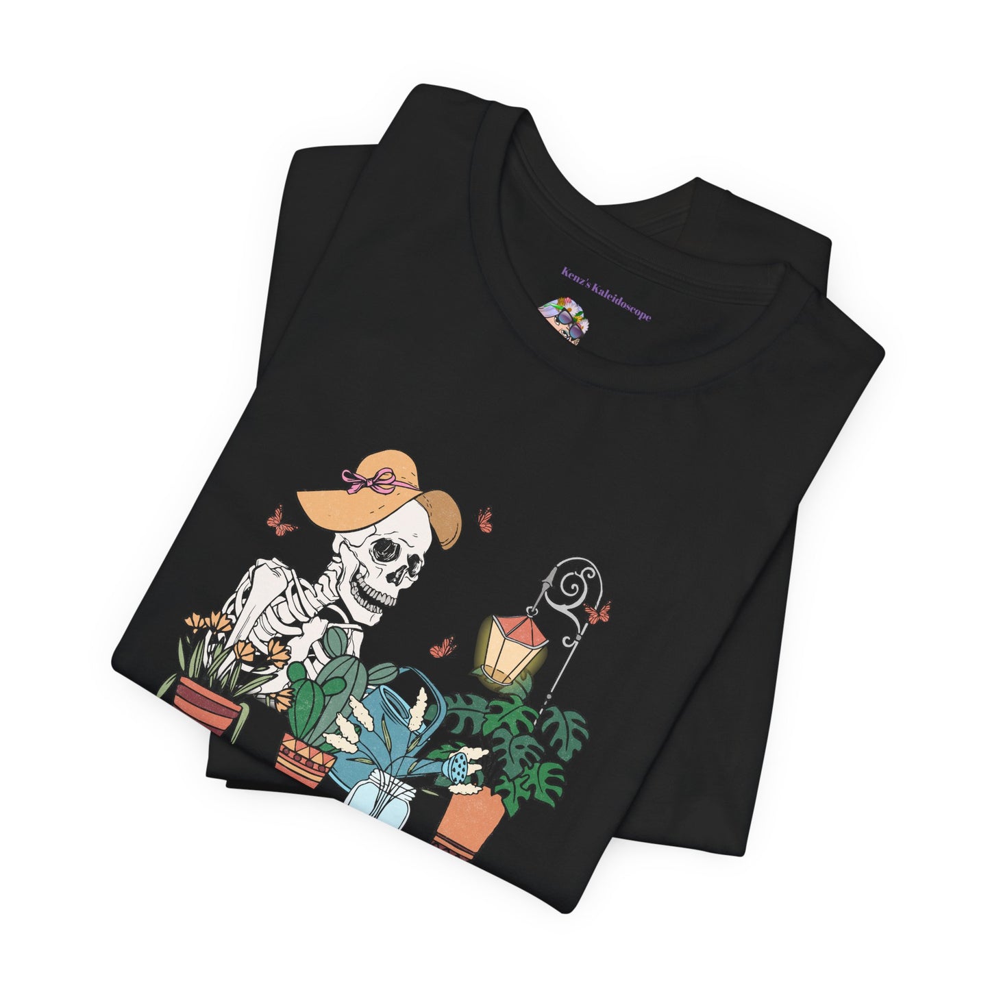 Plants, The Gardener, Skeleton, Springtime, Gardening, XS-3XL Unisex Jersey Short Sleeve Tee