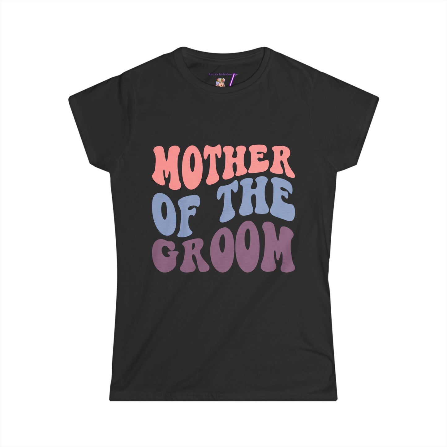 Mother of the Groom Retro Repeat, S-2XL Women's Softstyle Tee