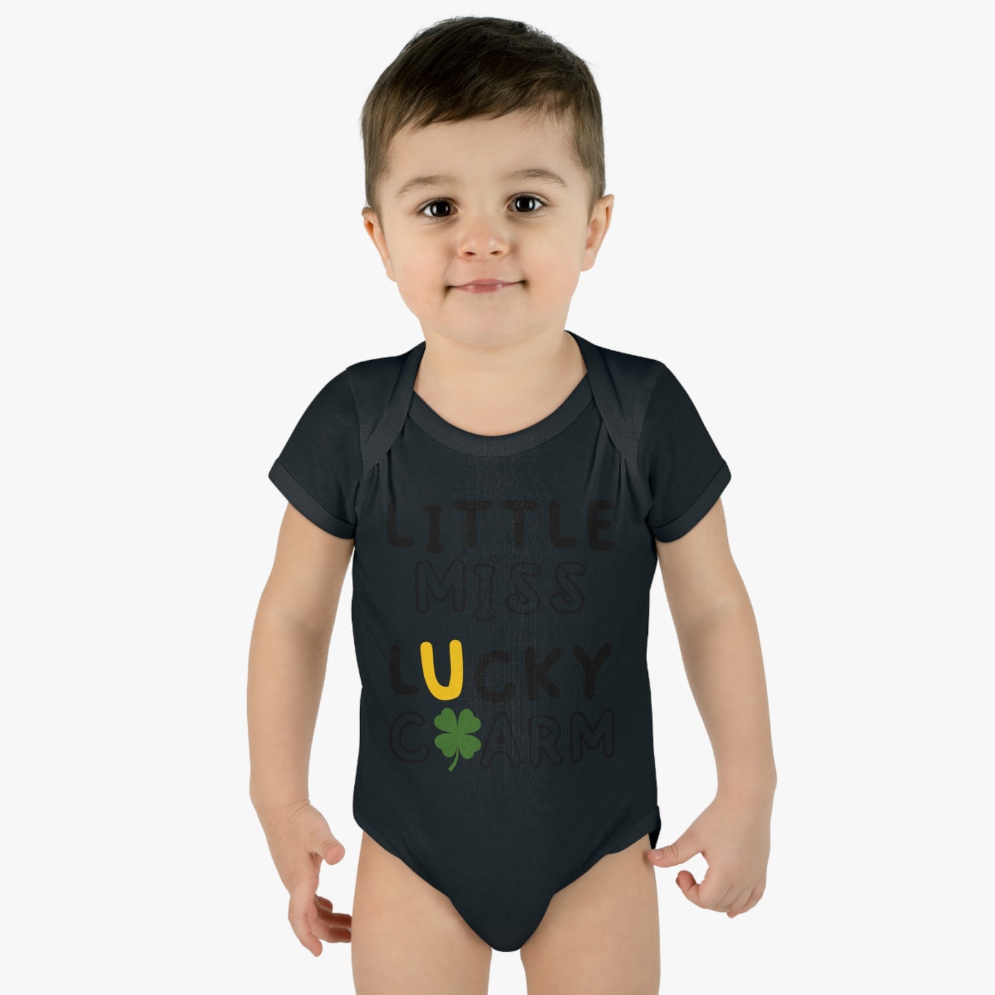 St Patricks Little Miss Lucky Charm Infant Onesie Baby Rib Bodysuit