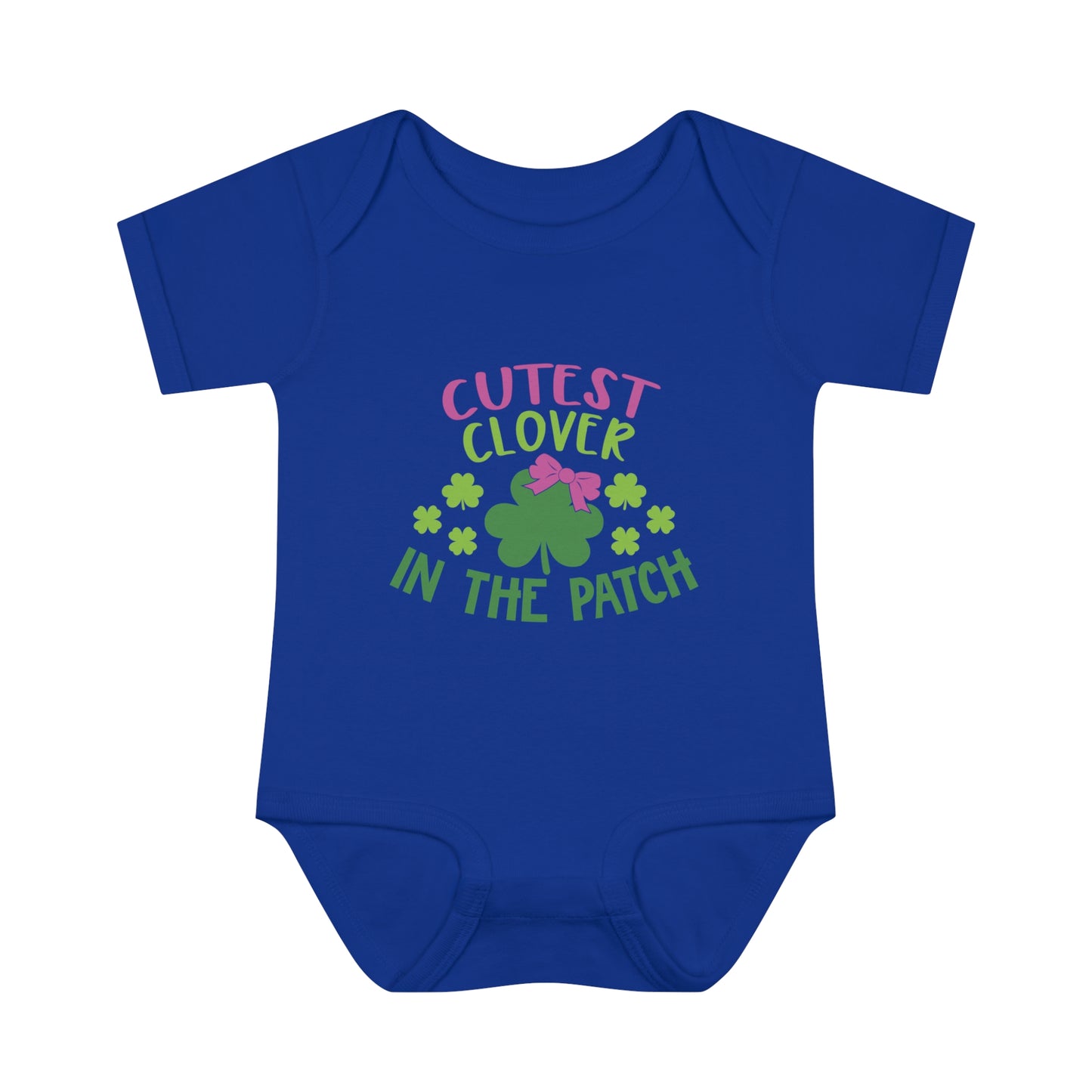 St Patricks Day Cutest Clover in the Patch Infant Onesie Baby Rib Bodysuit