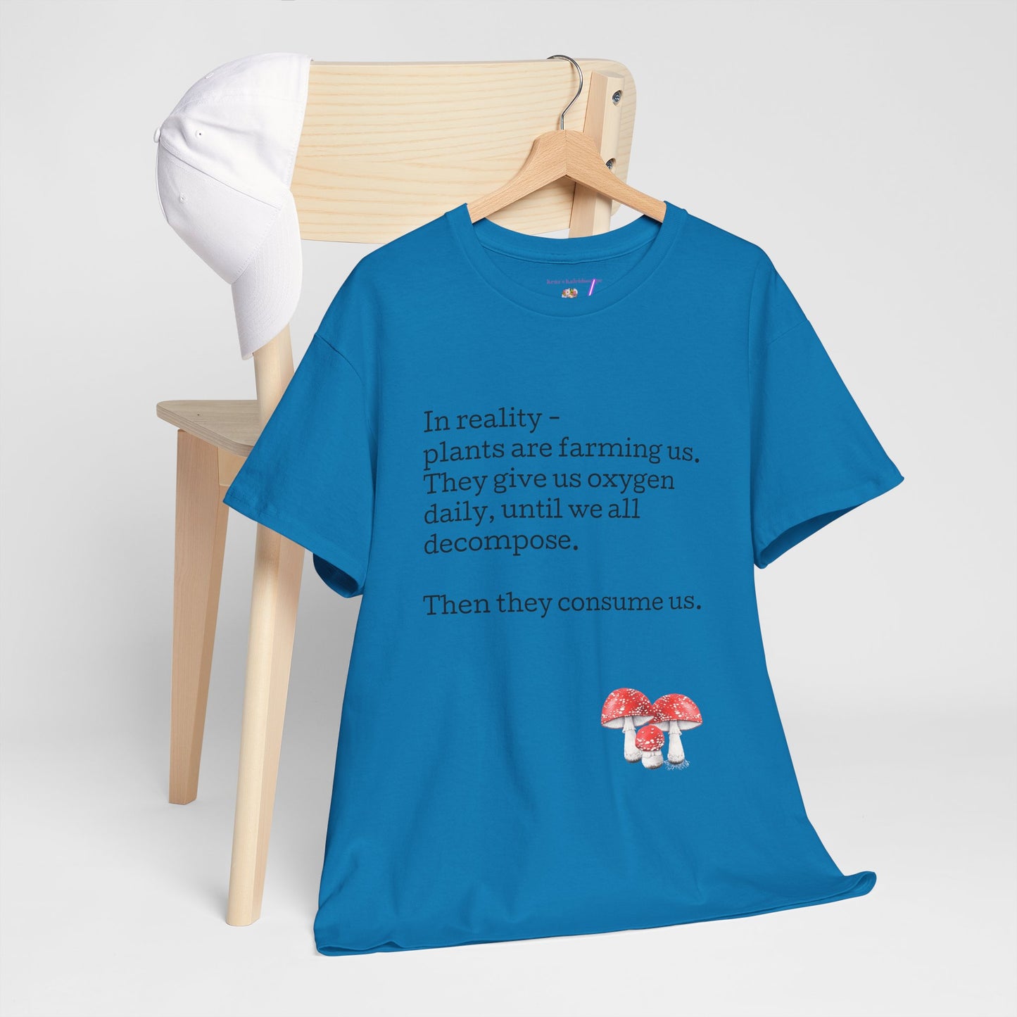 Plantfood, mushrooms s, m, l, xl, 2xl, 3xl, 4xl, 5xl Unisex Heavy Cotton Tee