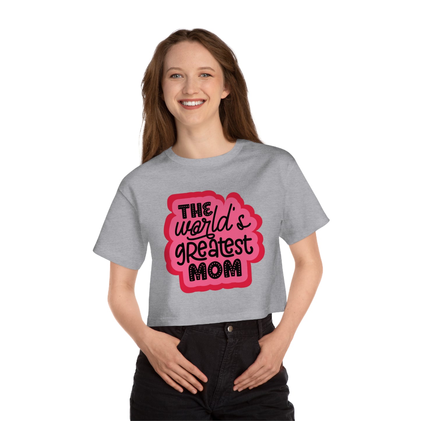 Mother's Day, World's Greatest Mom, XS-2XL, Champion Women's Heritage Cropped T-Shirt